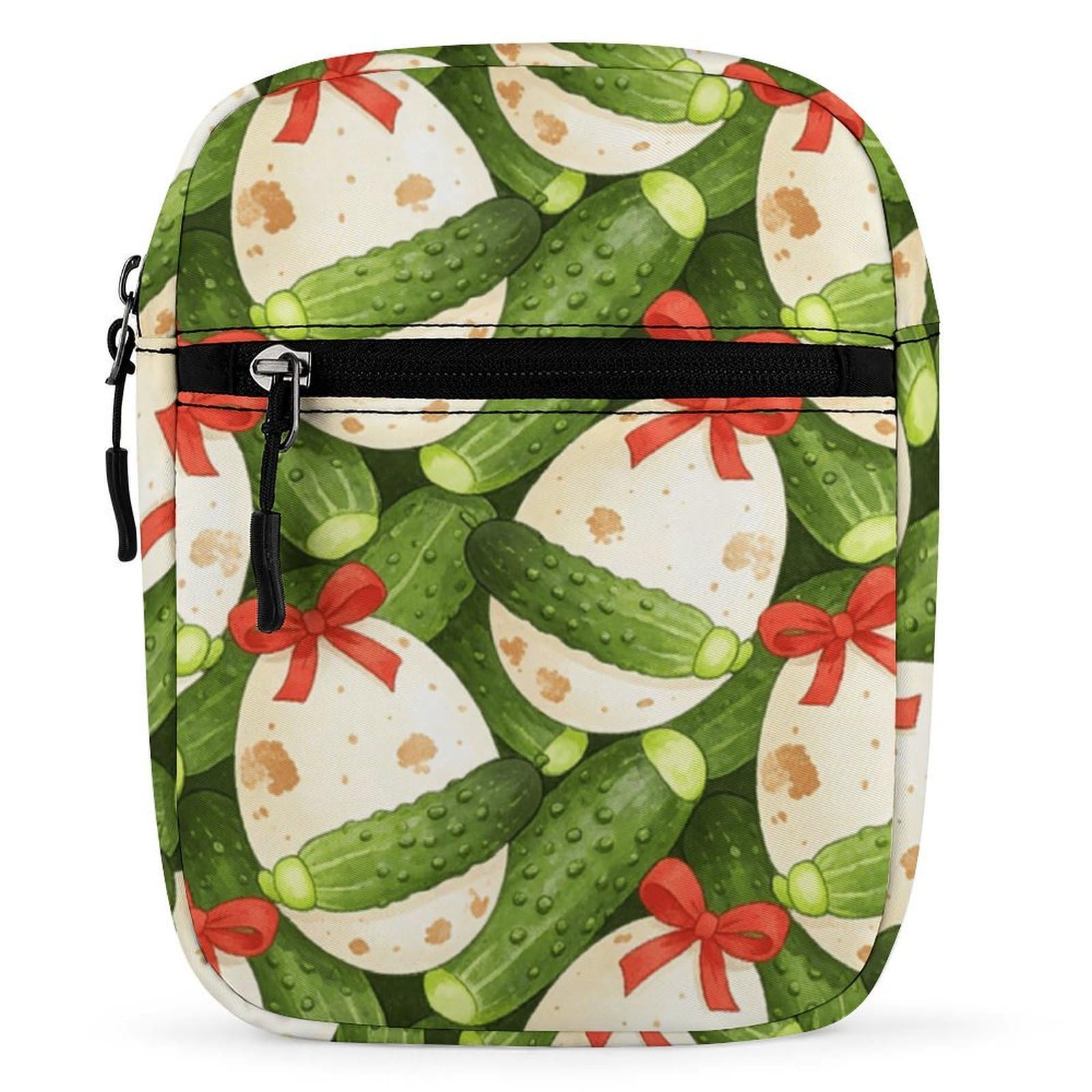 JOJOART Cucumber Egg Bow Mini Messenger Bag Small Satchel Crossbody Bag Cross Body Shoulder Bag With Adjustable Straps