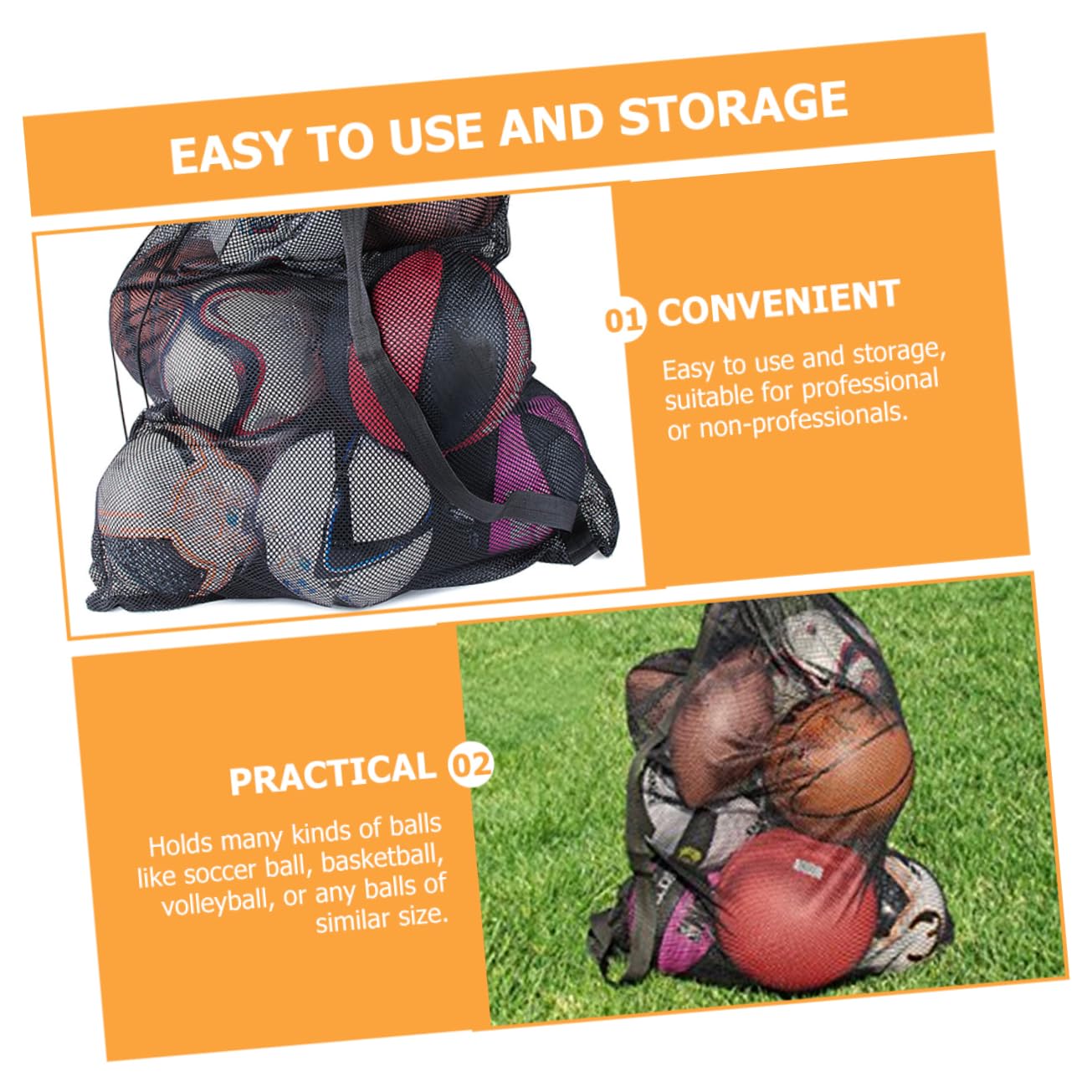 Toddmomy Bolsa de Malla para Deportivas Gym Bag Bolsas de Deporte Bolsa de Deporte de Malla Bolsa de Filtro de de Estanque Bolsas de Bolas de Malla Bolsa de Pelota