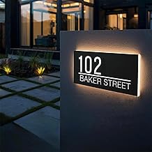 Name plate for home entrance outdoor | Home Door Name Plate With Light | Acrylic Personalized Home Door Name Plate with LED Light | 30x15cm Acrylic Name Plate House Office Flat Door Address Sign Board