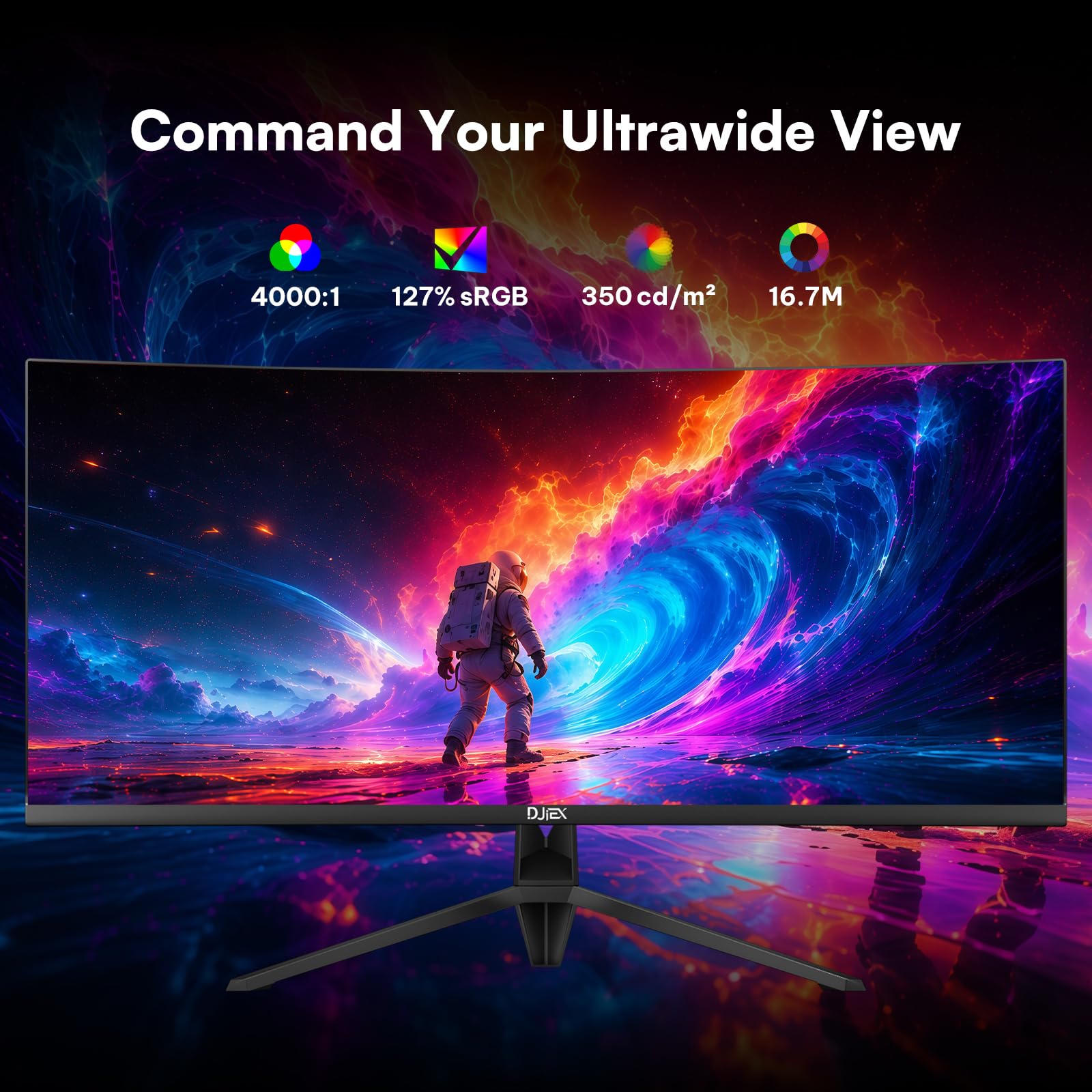 34 Inch Curvo Monitor 4K FHD 3440 x 1440p 165Hz 1500R Screen 99% sRGB Home Office Gaming Computer Monitor Sync Visual Experience for Work & Play Support Wall Mount Install