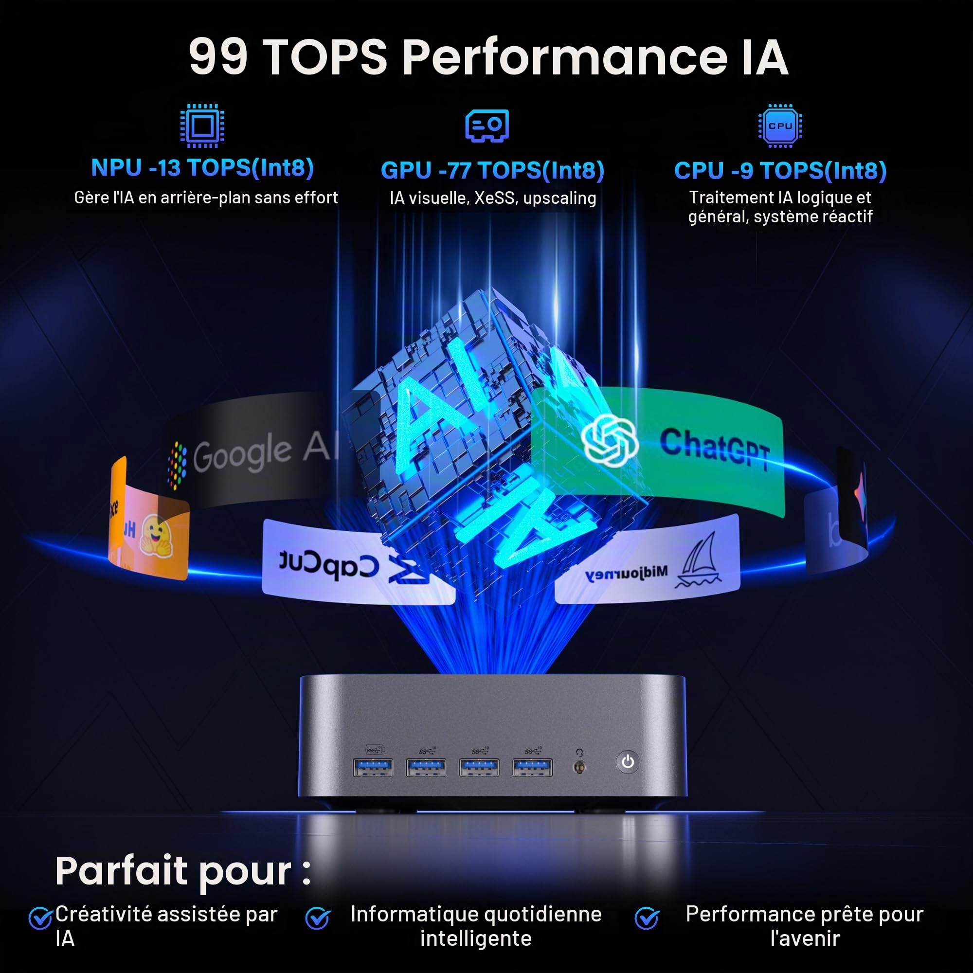 GEEKOM GT2 Mega Ai Mini PC with Intel Core Ultra 9 285H Graphics