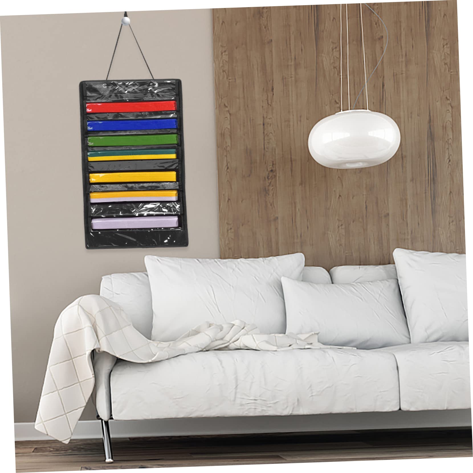 Levemolo Belt Holder Hanging Display Karate Belt Storage Organizer Taekwondo Belt Display Holder Pockets