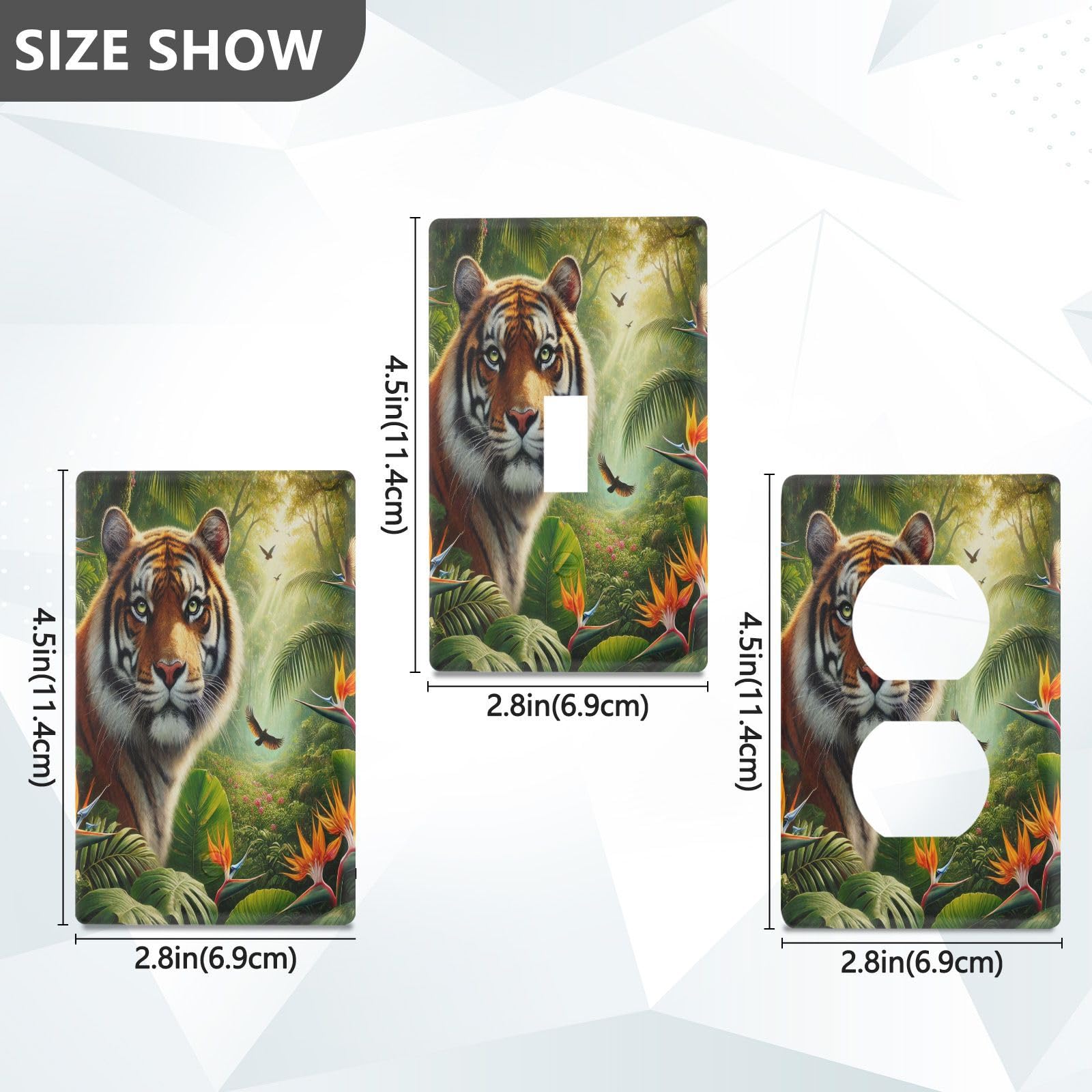 Tigersflowers Green Light Switch Cover Decorative Receptacle Outlet Wall Plate Guard Plastic Wall Outlet Cover for Living Room Home Decor Kitchen (Duplex Outlets Cover)