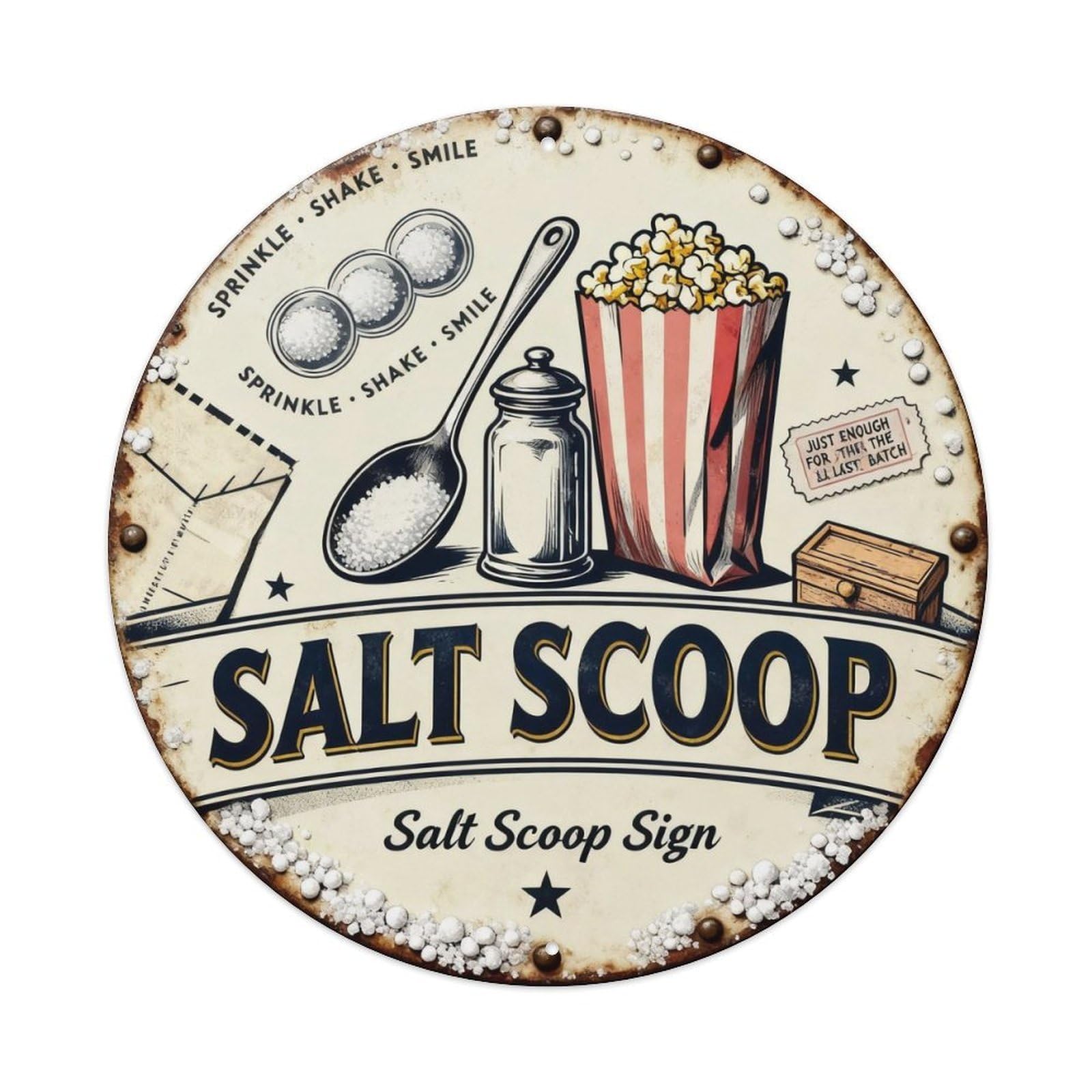 Salt Scoop Sign Metal Tin Sign Plaque
