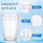 48 Pack 8oz Clear Plastic Cup Restaurant Grade Break Resistant Drinking Glasses are Reusable, Stackable and Shatterproof Drink Tumblers for Cafe Party and Catering Supplies