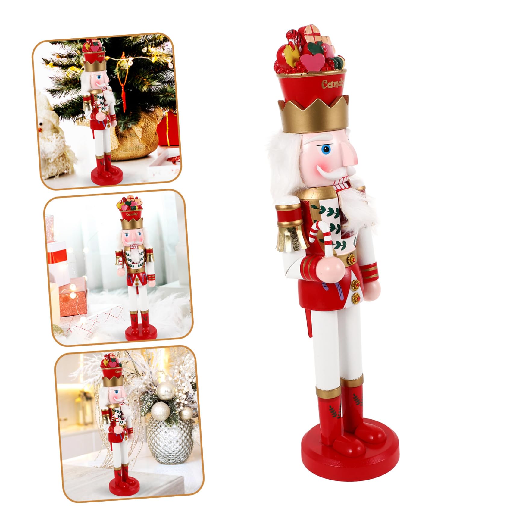 Robuster Weihnachtsnussknacker Aus Holz - 25cm Dekofigur Für Festliche Stimmung