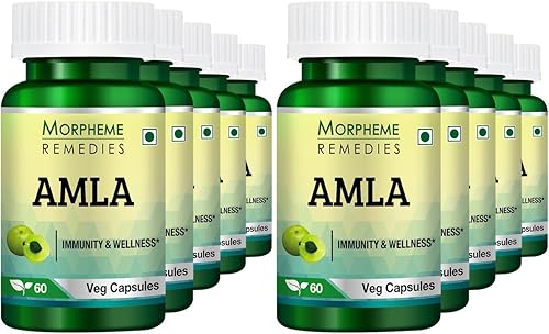 Morpheme Amla 500 mg Extracto 60 cápsulas vegetales (paquete de 10)