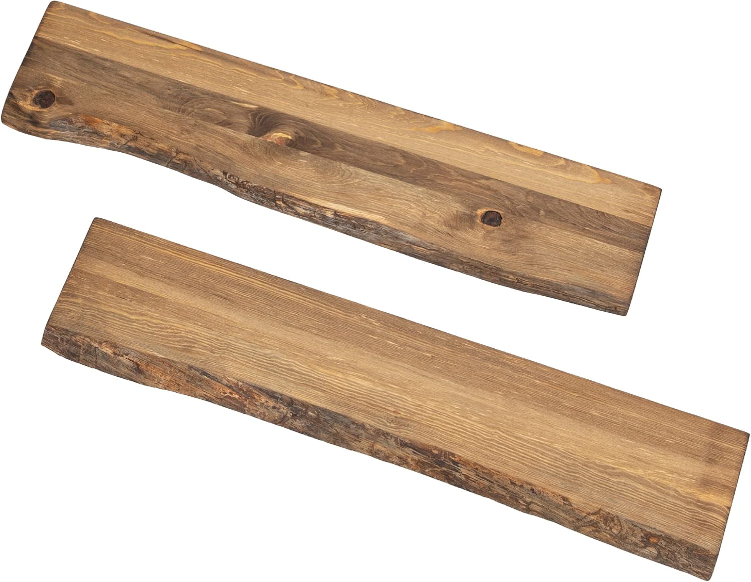 PIPE DECOR 36” Sustainable Trail Brown Live Edge Wood Shelf (Wood Only) 2-Pack