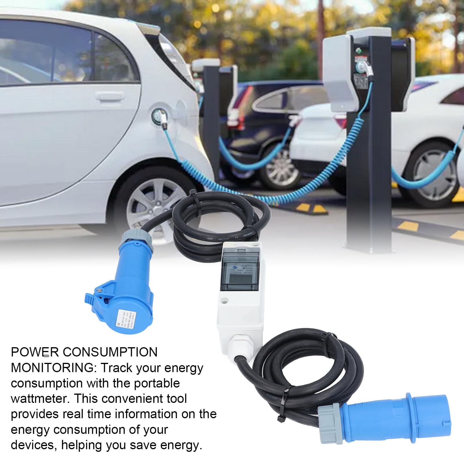 Wattmetro Portatile Impermeabile Misuratore di Potenza con Memoria di Interruzione di Corrente Grande Display LCD per con Spina 220V