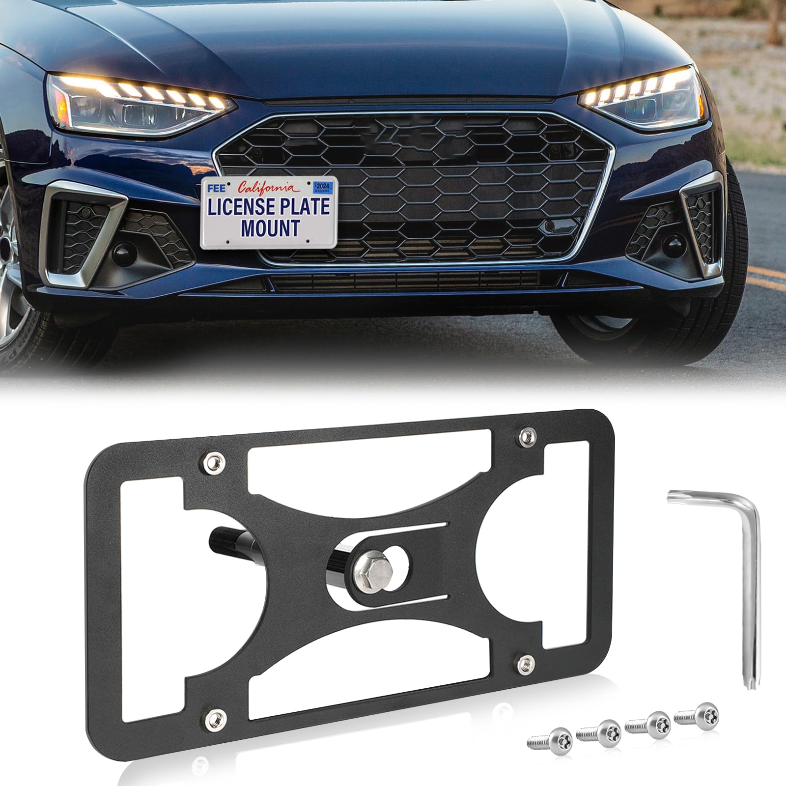 Amazon | ドリル不要のフロントライセンスフレーム Audi A4 (B9-8W