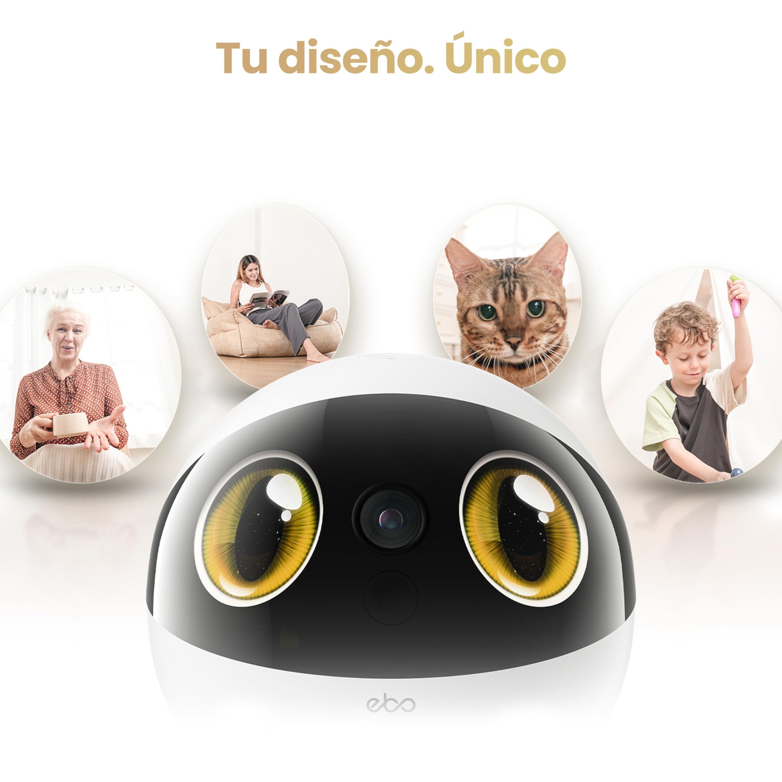 Enabot EBO Air 2S FamilyBot – Robot Cámara Mascotas 2,5K, Batería 9–10H, Seguimiento IA, Patrulla, Vídeo Bidireccional, Recarga Auto, Almacenamiento Local – Gatos, Perros y Familia