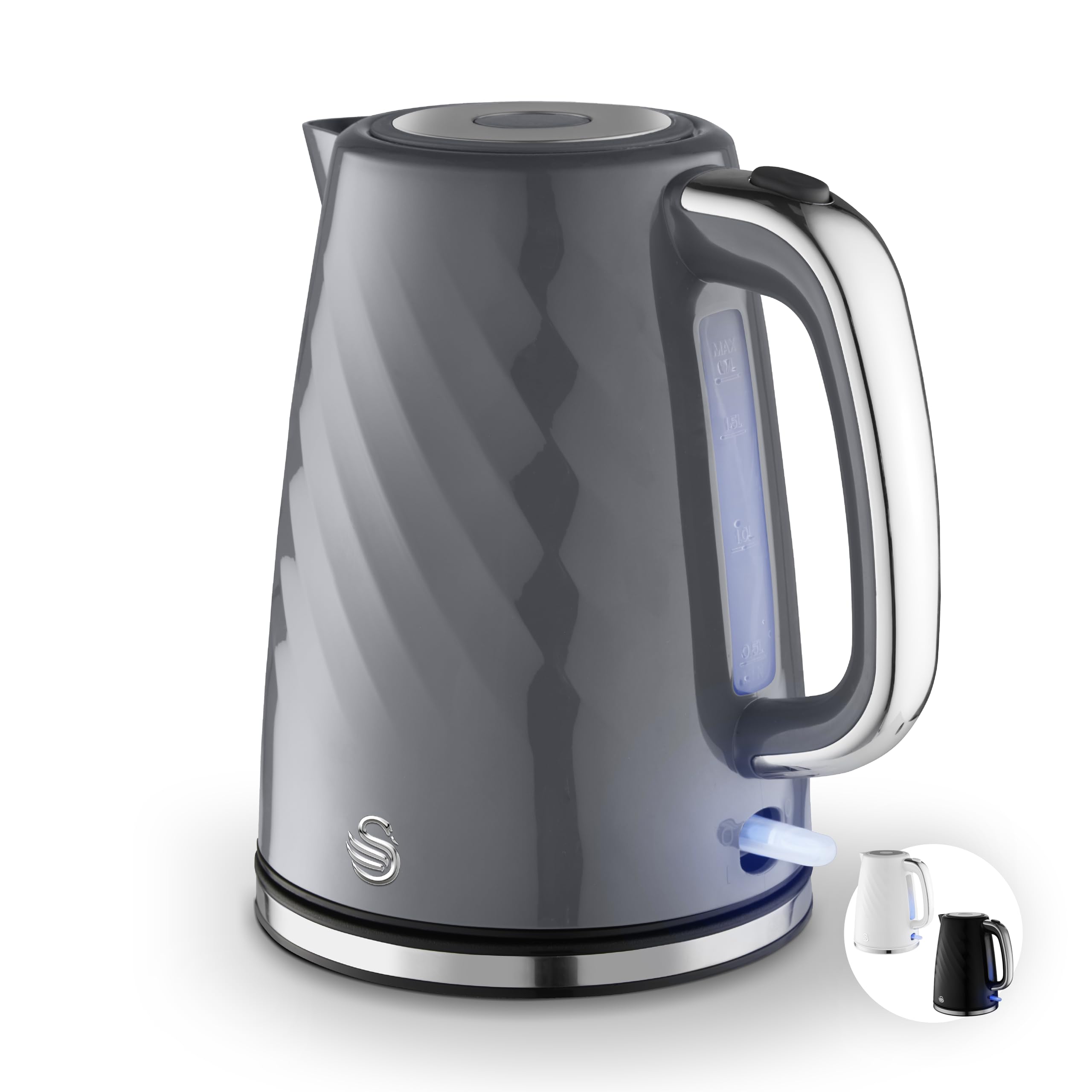Swan SK14611GRY Windsor Rapid Boil Kettle with Removable Limescale Filter