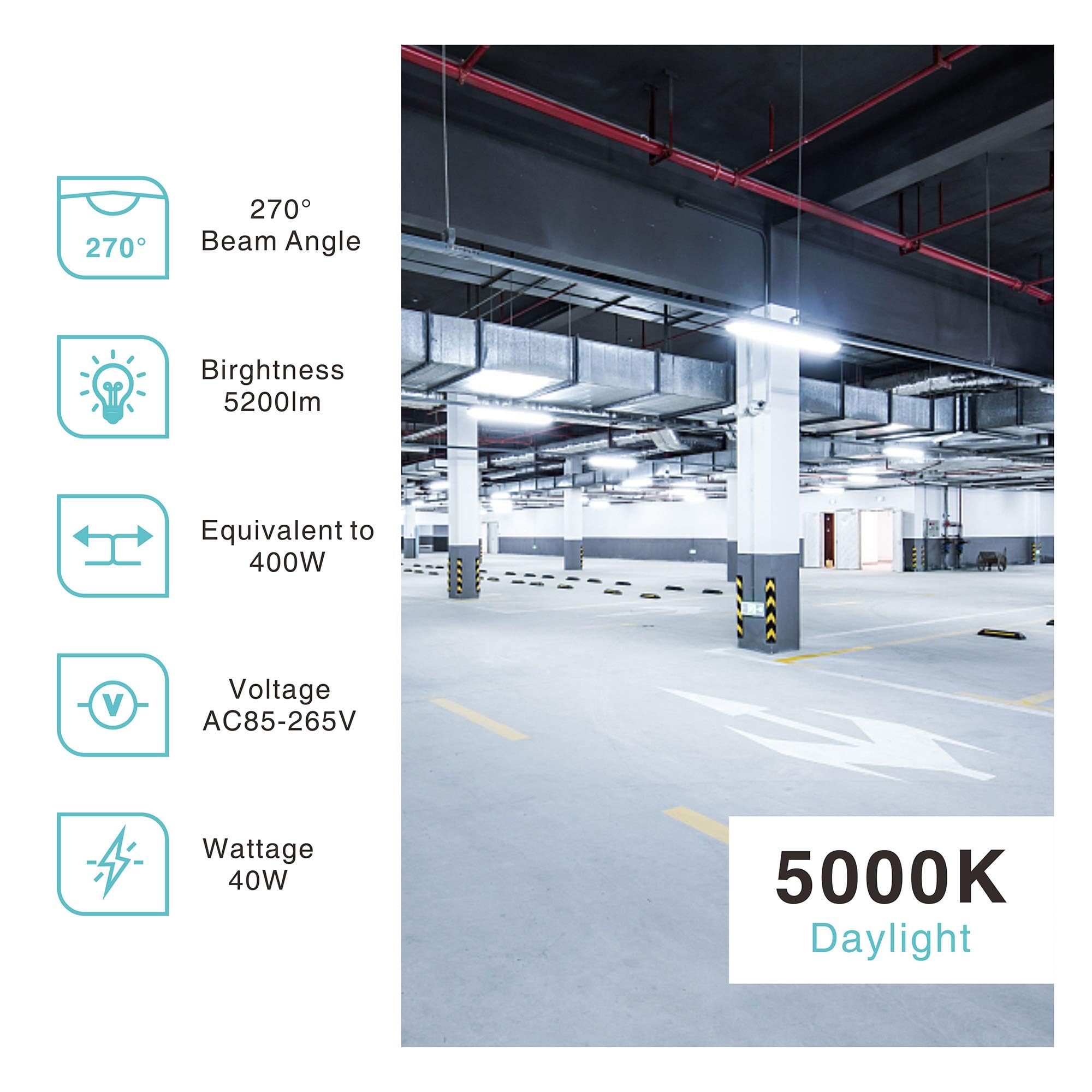 STASUN Luce Negozio 1,5m Confezione 6 Pezzi, Tubo LED T8 40W 5200lmn Integrato, Luce Diurna 5000K, Forma a V, Copertura Trasparente, Luci LED Negozio Collegabili con Spina per Officina, Magazzino