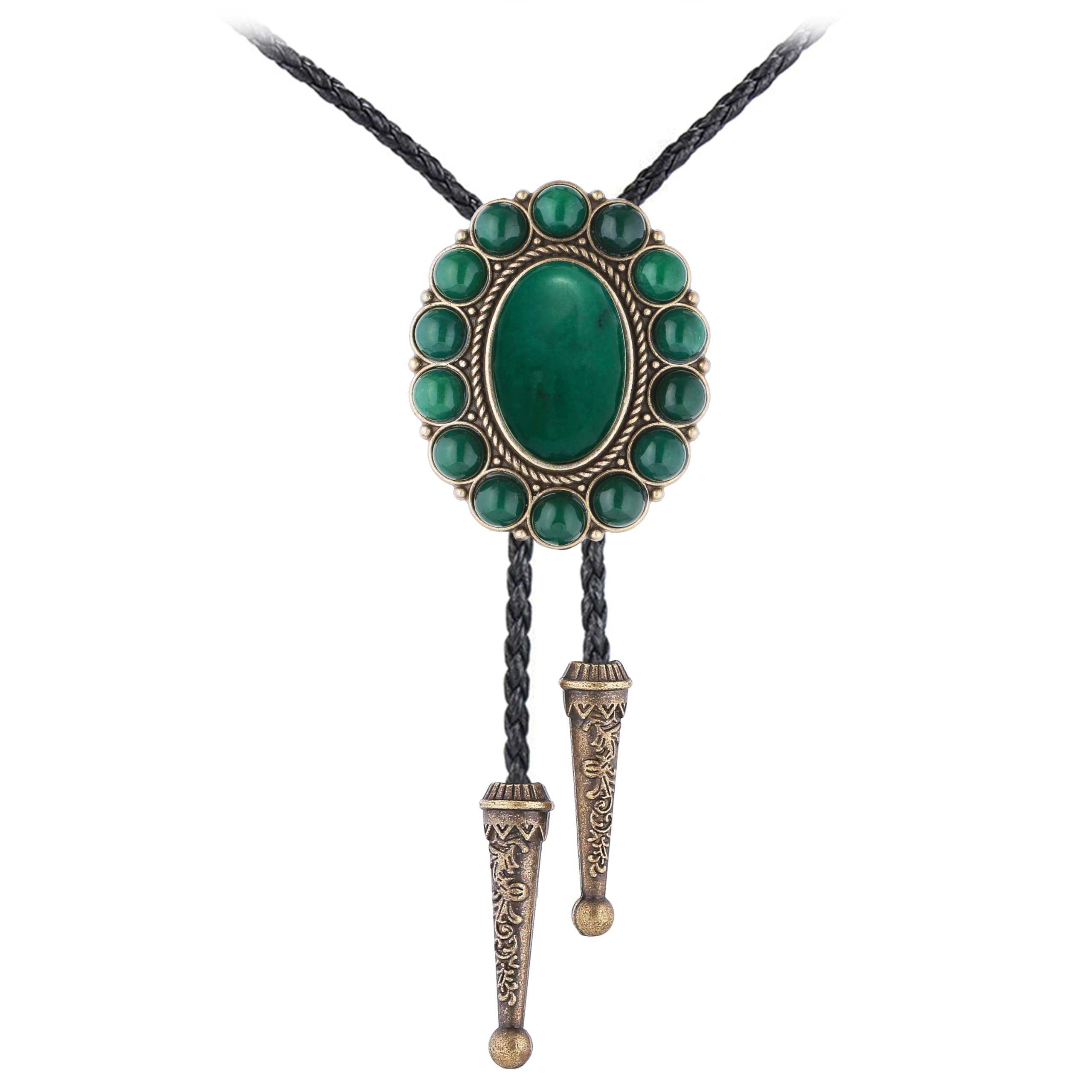 GelConnie Bolo Tie for Men Women Western Cowboy Turquoise Leather Necktie