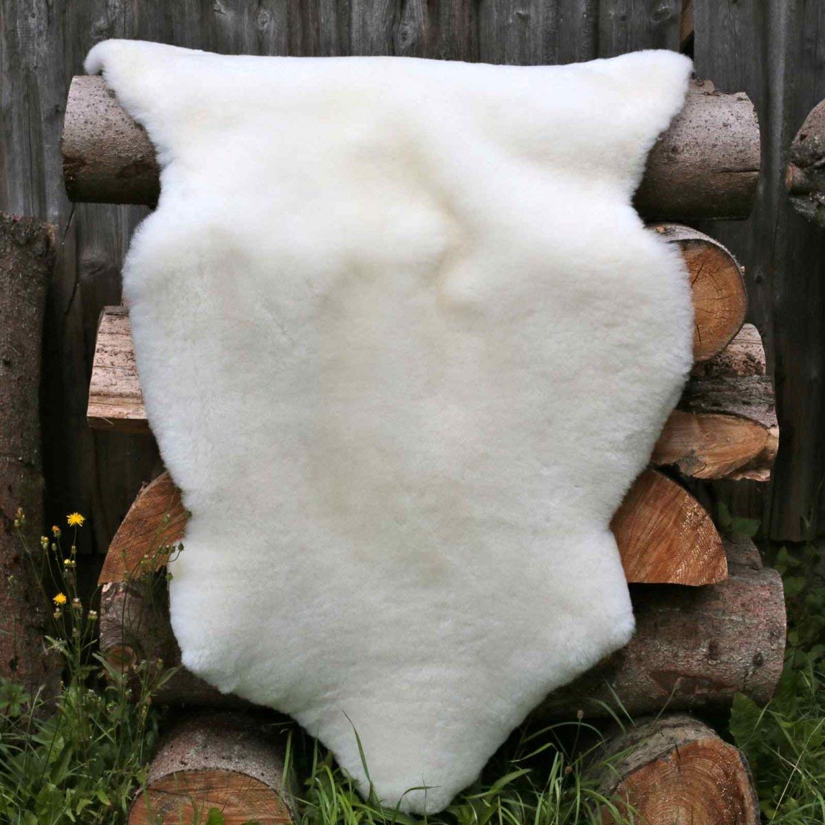 Lammfell Champagner kurzgeschoren 140-150 cm echtes Merino Schaffell Wollhöhe 3-4 cm kuschelig weich Teppich ökologische Gerbung von Deutschen Schäfereien Naturform Dekofell Farbe Champagner