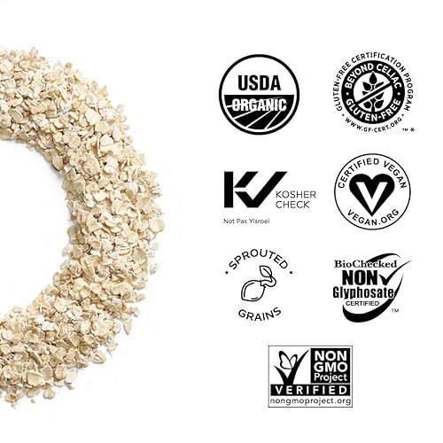Vista 11 de One Degree Organic Foods Avena cortada de acero germinado, orgánica USDA, avena sin gluten sin OMG, 24 onzas, paquete de 8
