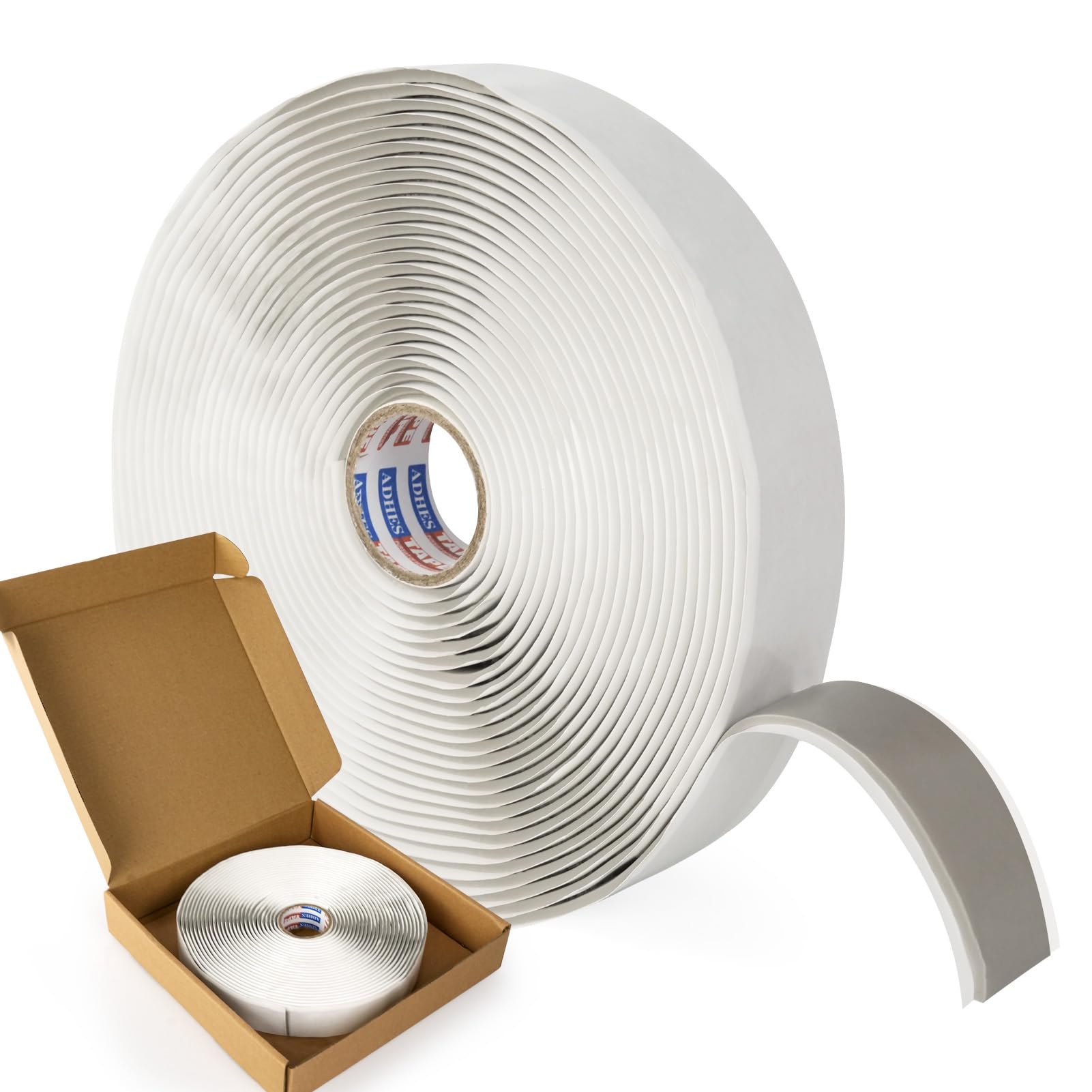 ADHES Butyl sealant Tape 19mm x 9m x 3mm, 1 Rolls Gray Butyl Rubber Sealant Tape for RVs Vehicles, Marine and Home Repair