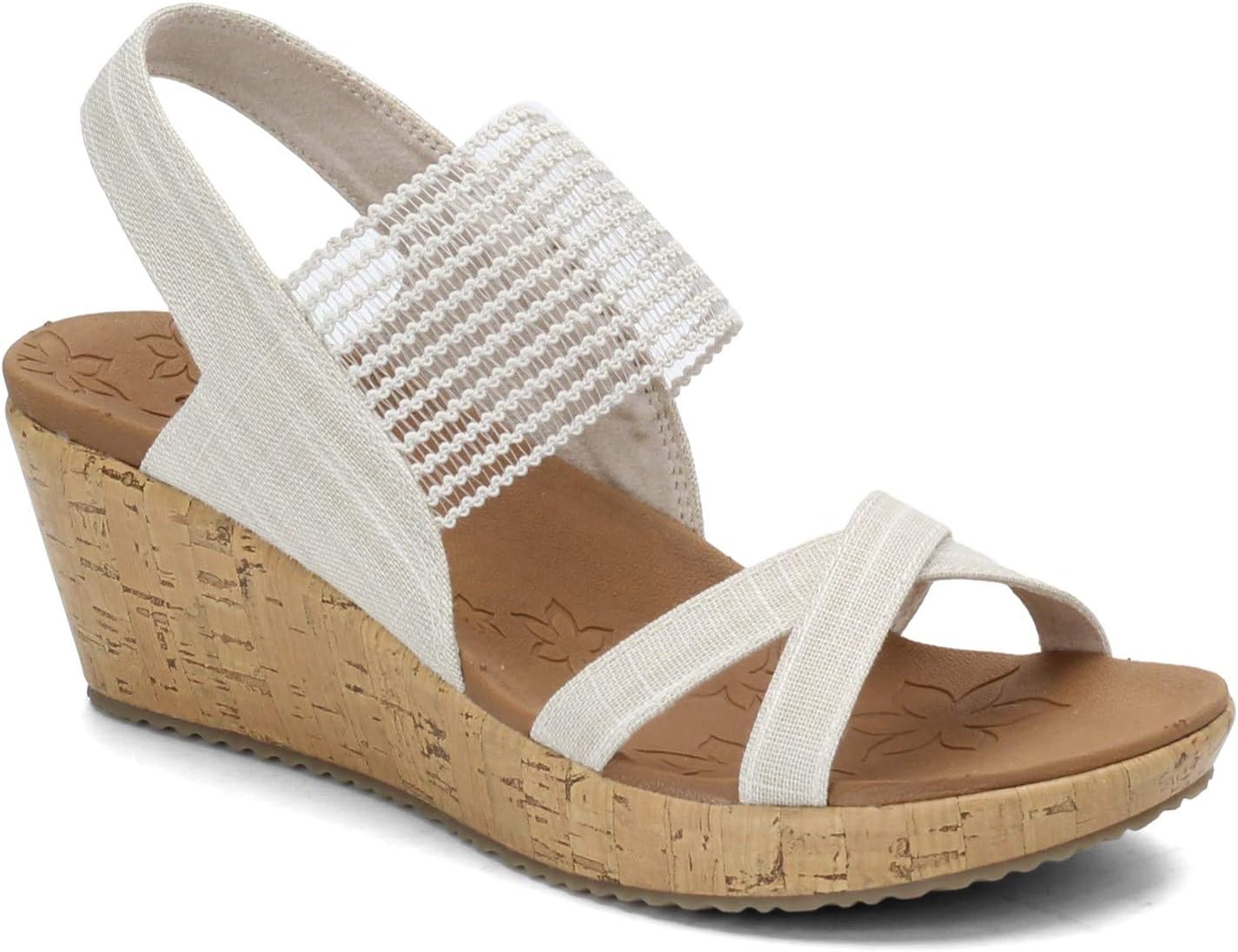 【お値下可能】Skechers レディース ウェッジサンダル24.0cm Amazon | Skechers レディース Beverlee ハイティーウェッジ