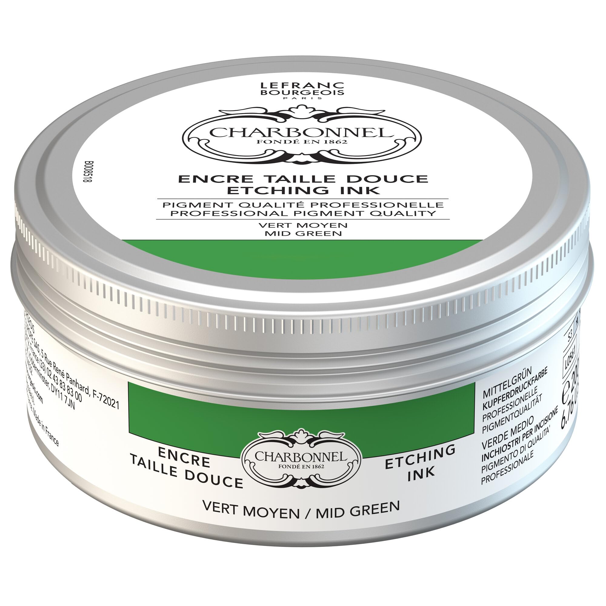 Charbonnel, colori per stampa in rame, altamente pigmentati, eccellente resistenza alla luce, vegano, colori vivaci, resistente all'invecchiamento, tubo da 60 ml, colore giallo permenente