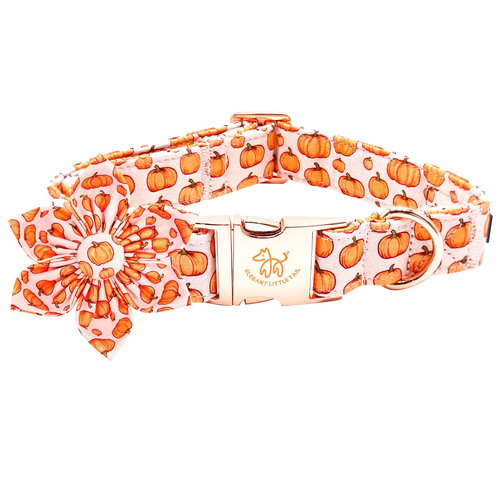 Collier d'automne pour chien avec fleur rose idéal pour les promenades