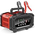 Battery Charger 30A, 12V/24V Lead Acid Smart Battery Charger, 12V LiFePO4 Car Battery Trickle Charger, Automatic Battery Maintainer for Car Motorcycle Lawn Mower Marine Boat Lead Acid Batteries