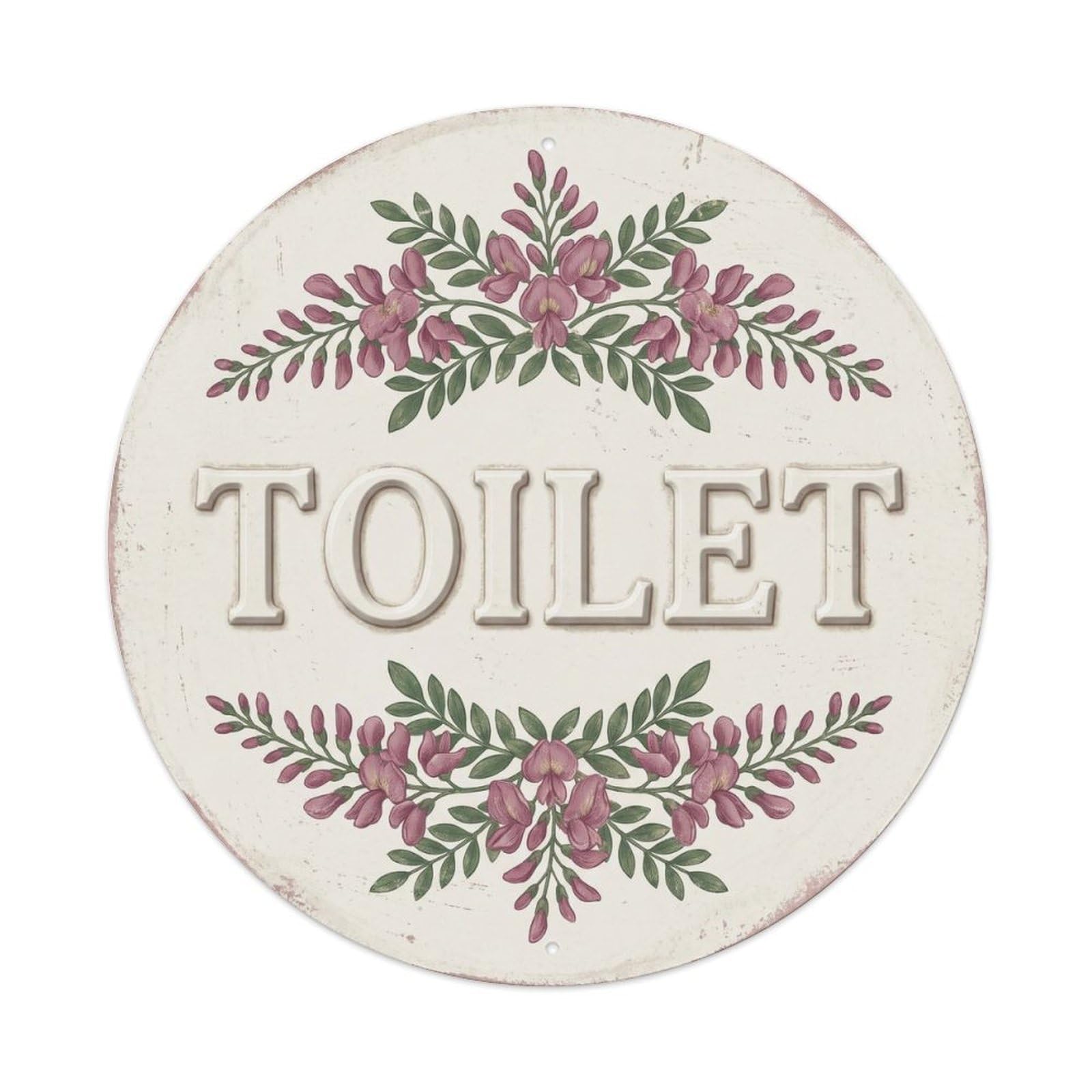 Okahys 8X8inch(20X20cm) Toilet(Wc) Signage Acacia Vintage Metal Tin Sign