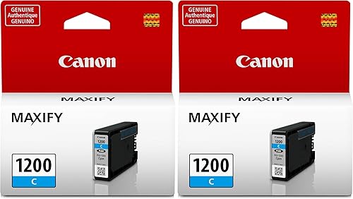 Canon PGI-1200 cian compatible con impresoras iB4120, MB2120, MB2720, MB5120, MB5420 (paquete de 2)