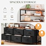 TV Stand with Drawers,Television Stand,Entertainment Center for 32/45/55/65 inch TVs,Console Table,6 Drawer Dresser,Fabric Chest of Drawers with Shelves, for Living Room, Bedroom