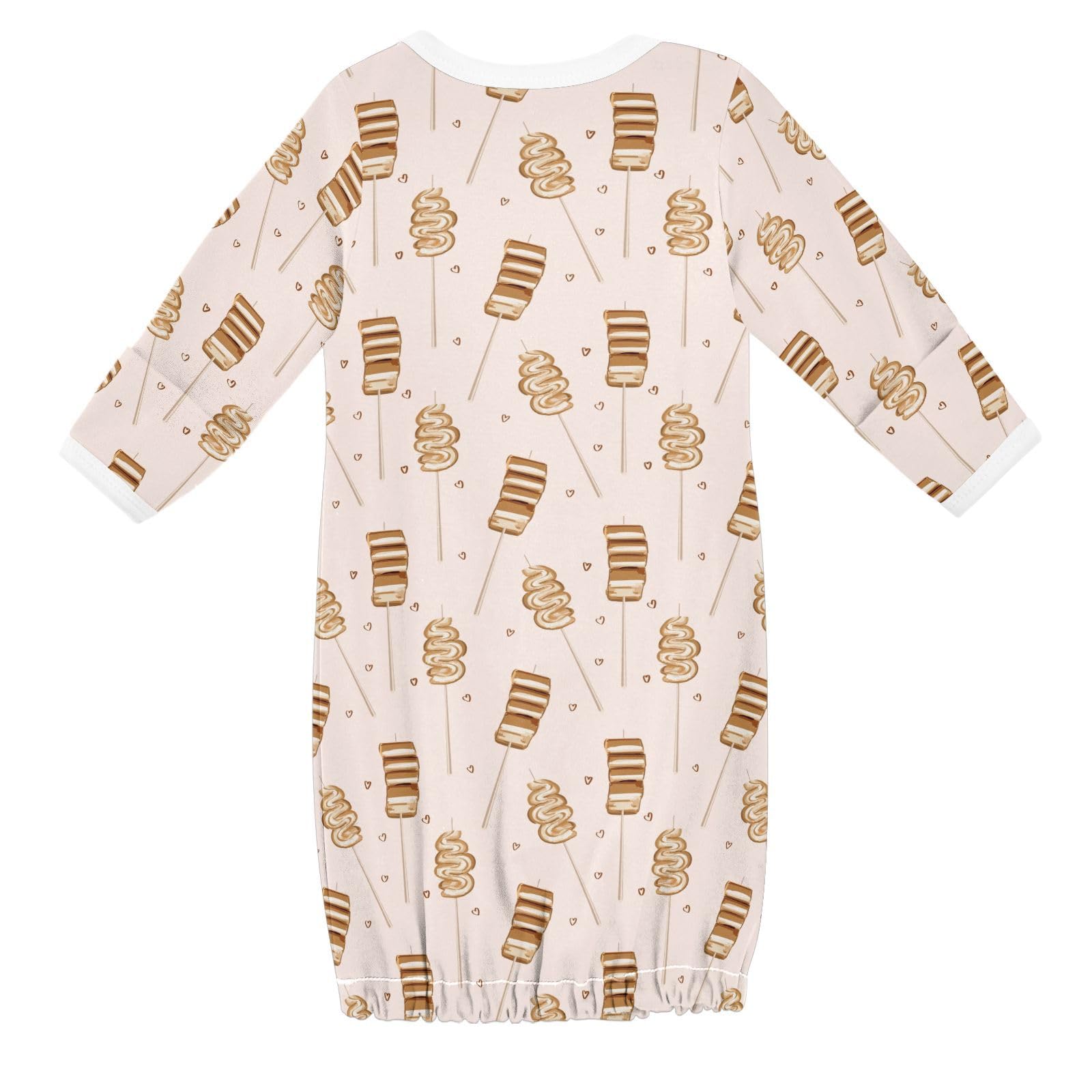 WIFIU Korean Fish Cake Skewers Baby Girls Boys Sleeper Gown Cotton Nightgown Long Sleeve, Baby Nightdress Sleeping Clothes for Newborn 3-6 Months Multicolor