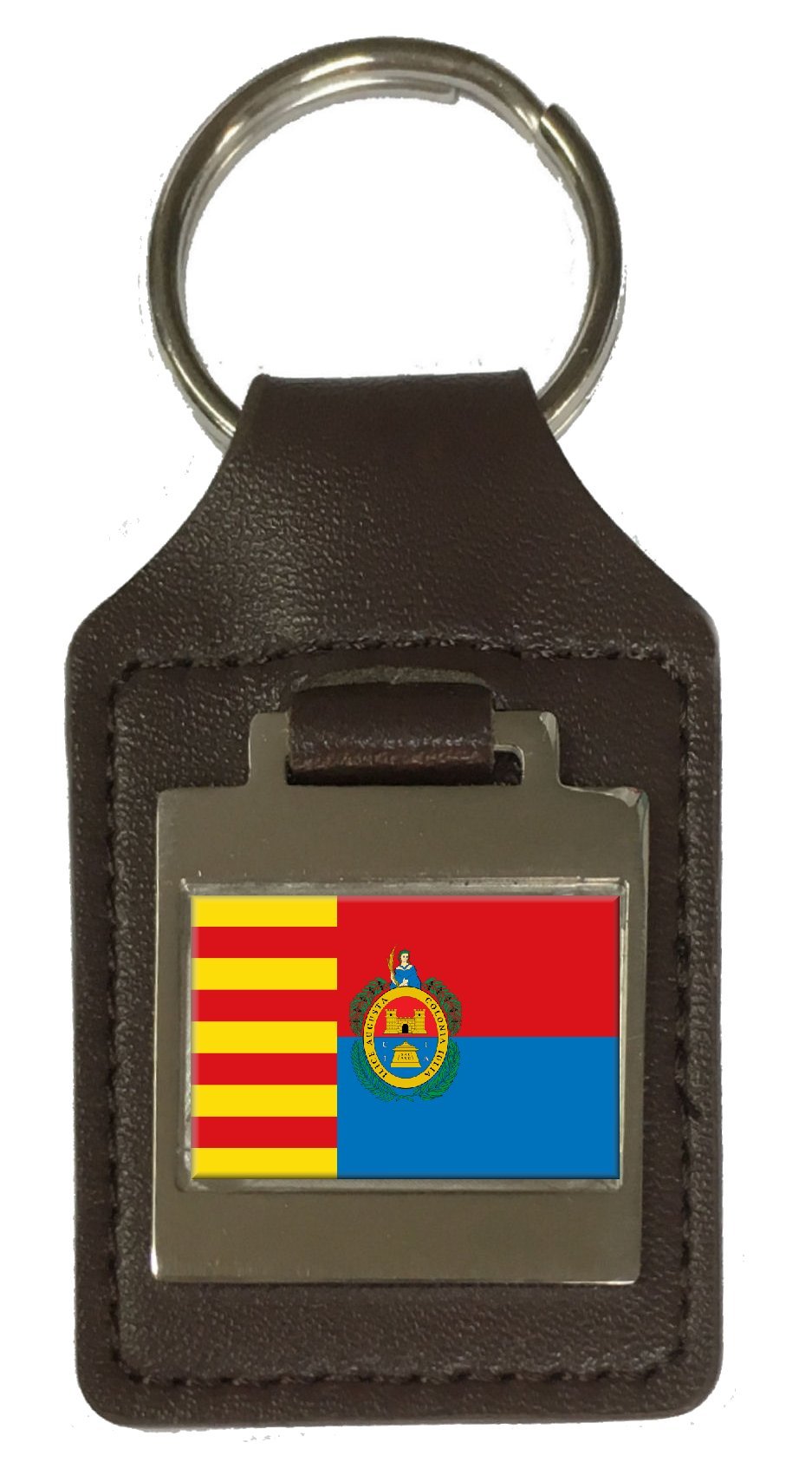 Schlüsselanhänger aus Leder mit Gravur Elche Stadt Spanien Flagge