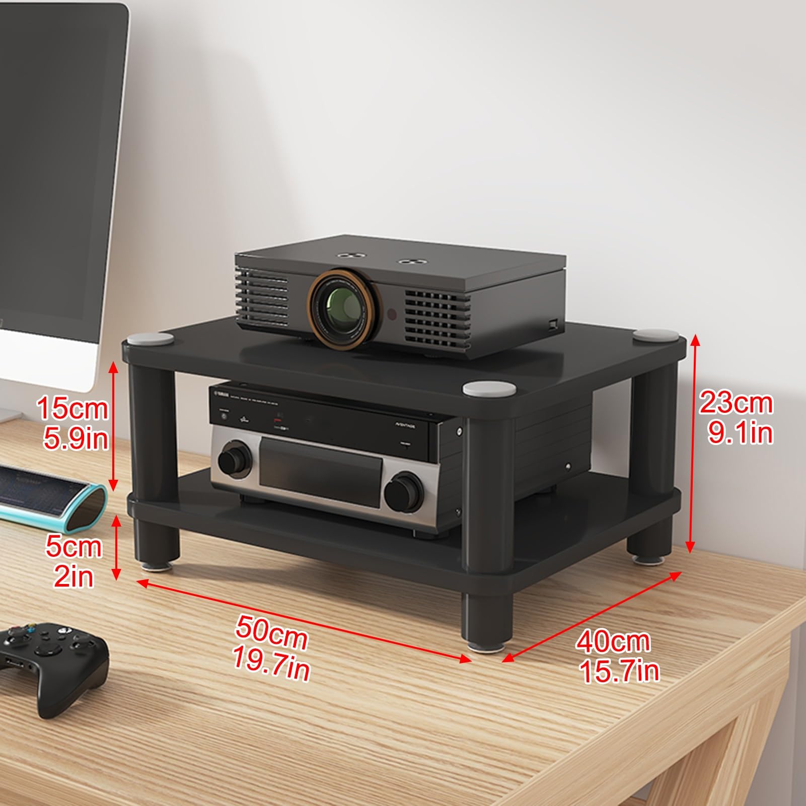 Generico Mobile Stereo Moderno, Supporto per Supporti AV, Supporto per Giradischi con Ampio Spazio di archiviazione, Torre Porta CD Audio per Lettore Dvd/Console di Gioco/decoder TV - Elegante Design
