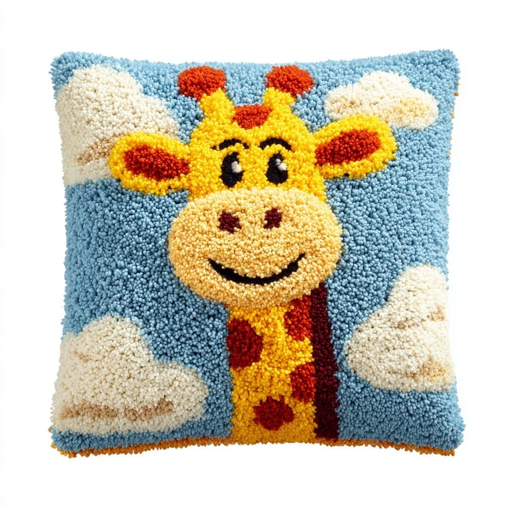 AxiangziK DIY Latch Hook Pillow Kit,Giraffe