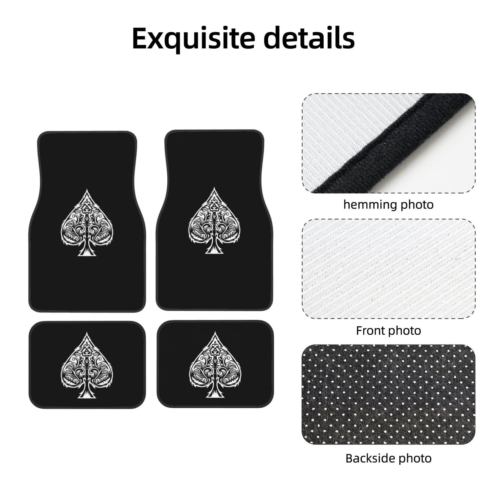 Poker Ace of Spades Floor Mats for Cars All-Weather Car Mats Fit Automotive Floor Mats for Cars Trucks — view 7