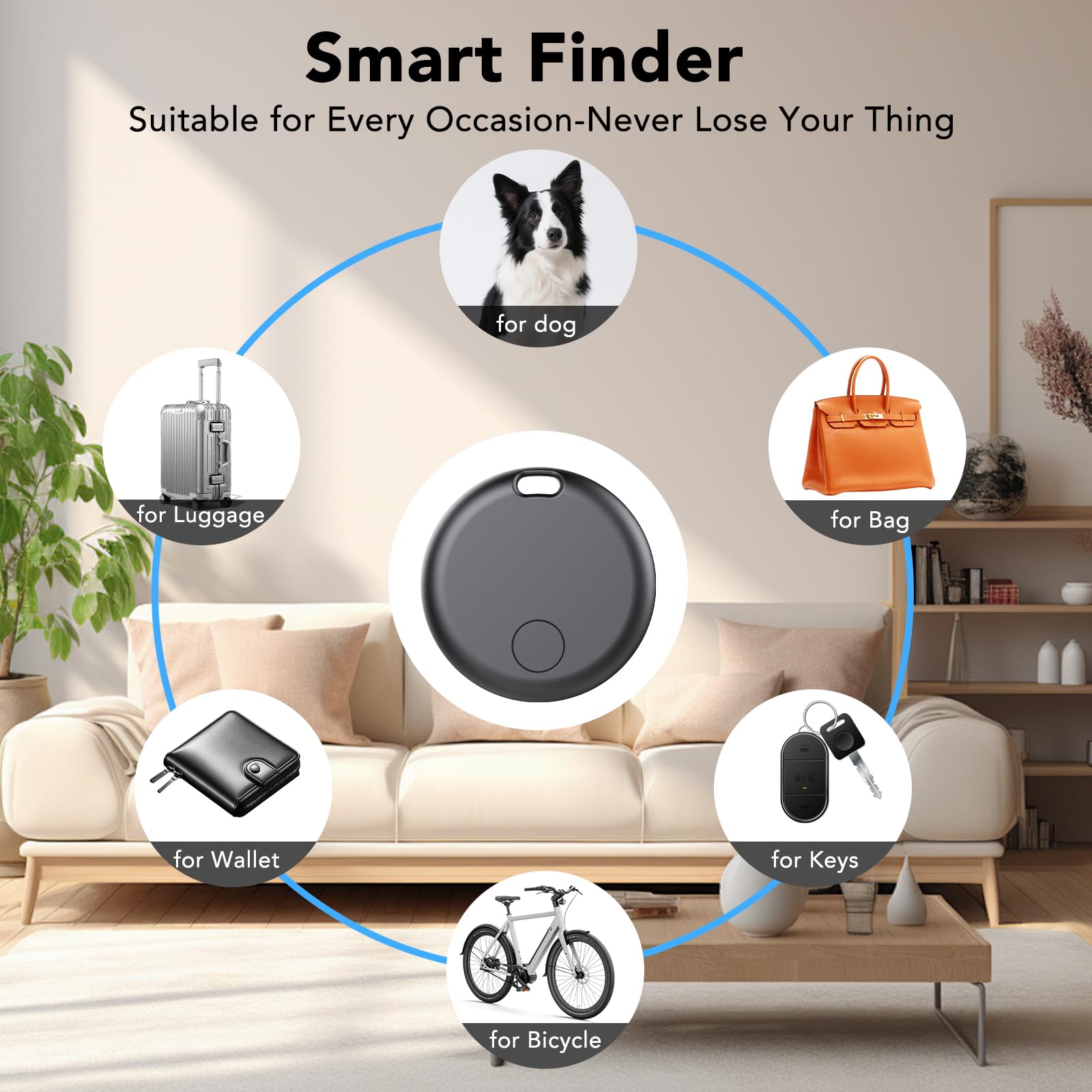 Android Smart Tracker Tag, Localizador Bluetooth | Compatible con Google Find Hub (solo Android), Rastreador GPS Llavero para maleta, llaves, equipaje, Impermeable IP68