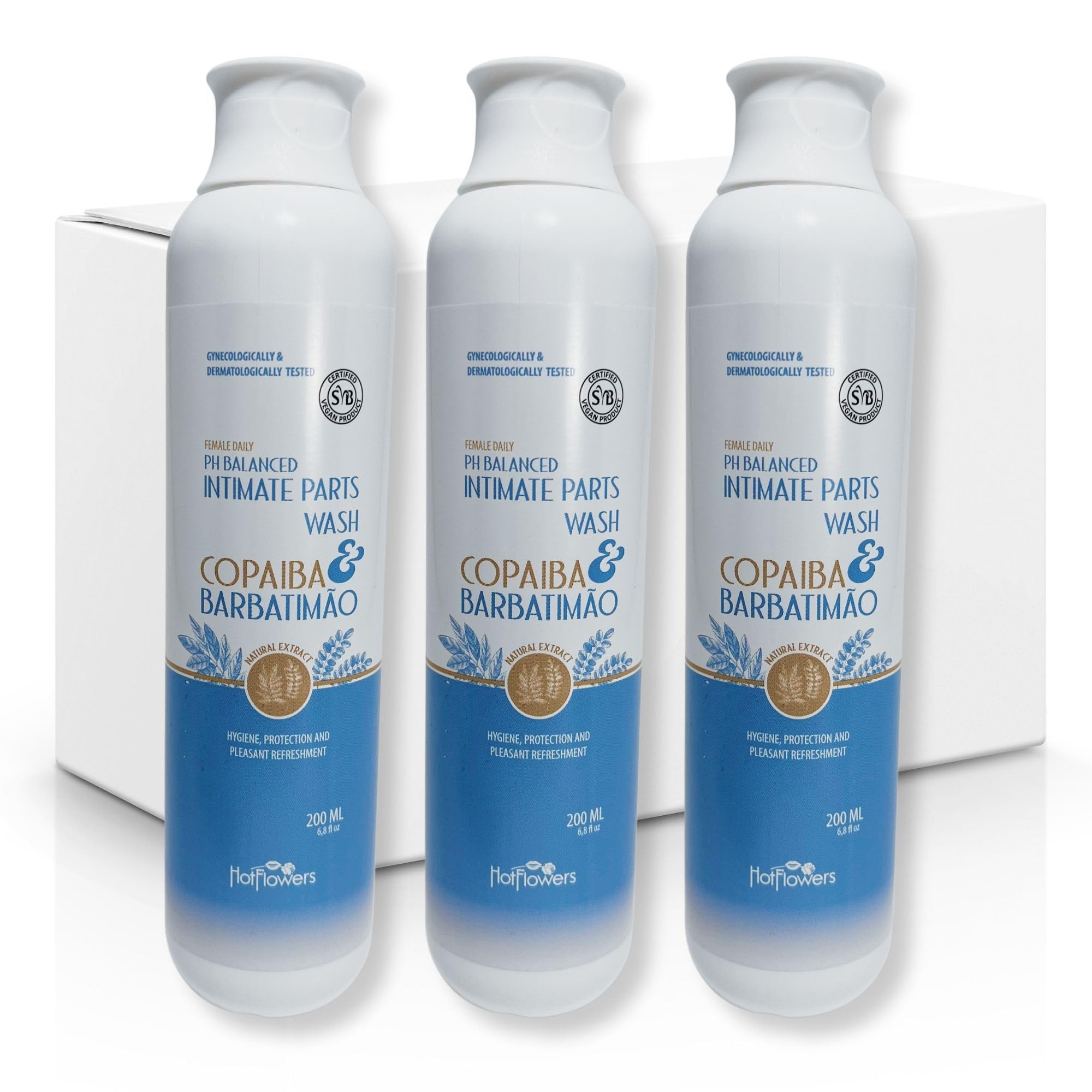HOT FLOWERS Copaiba Barbatimao Feminine Wash for Intimate Care Women pH Balanced for Essentials Body Health Daily Use