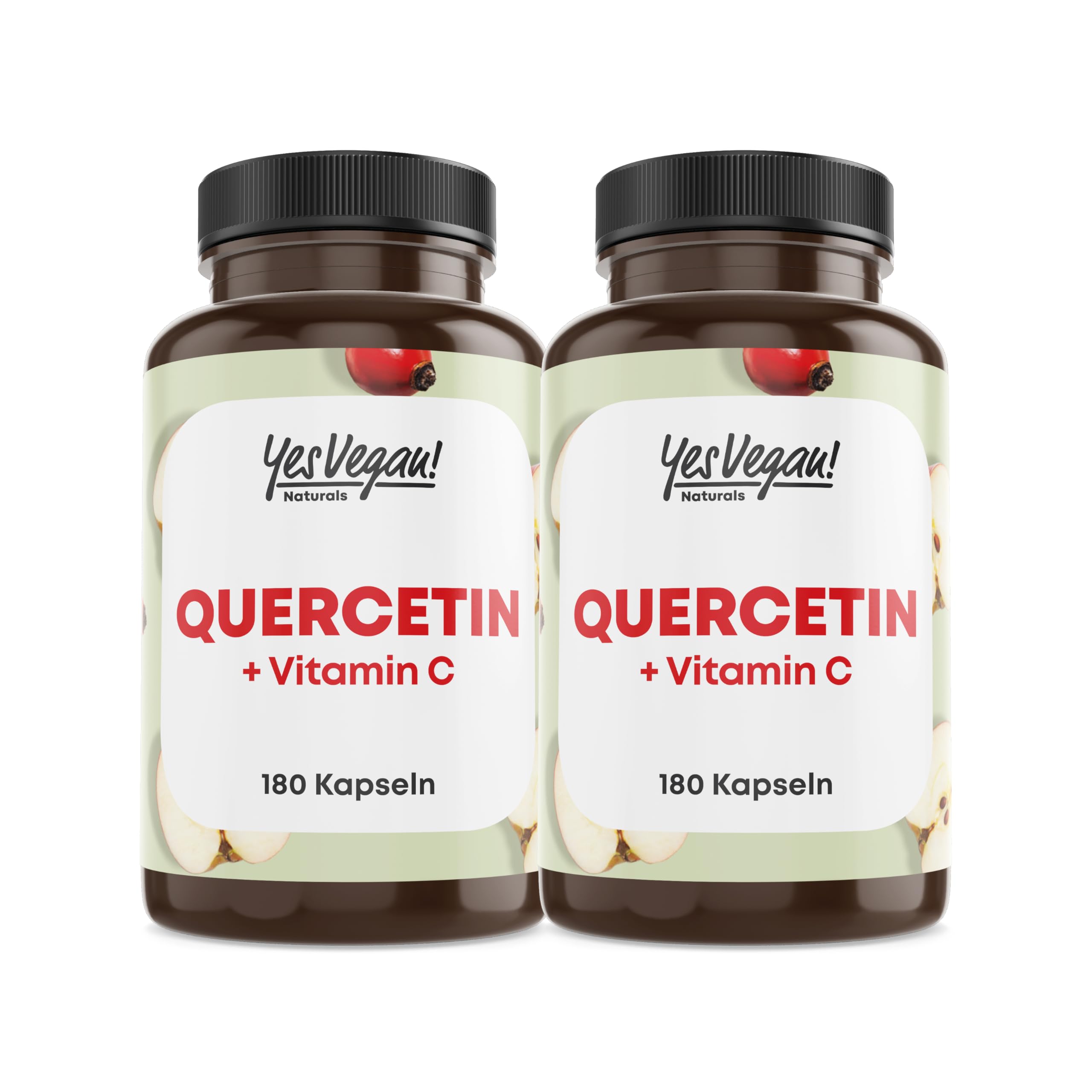Quercetin 500 mg hochdosiert (180 Kapslen) mit Vitamin C - Vegan - Quercetin hochdosiert (2er Pack)