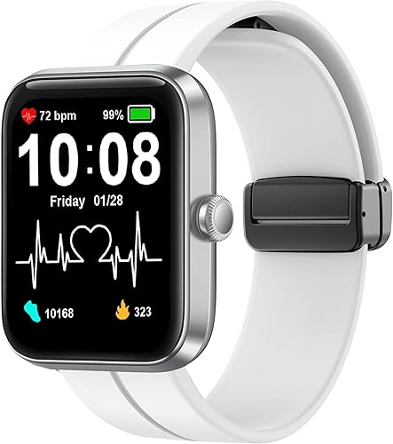 Compatible con las correas de reloj inteligente SKG V7, correas de repuesto deportivas Lamshaw de silicona suave con hebilla magnética para mujeres