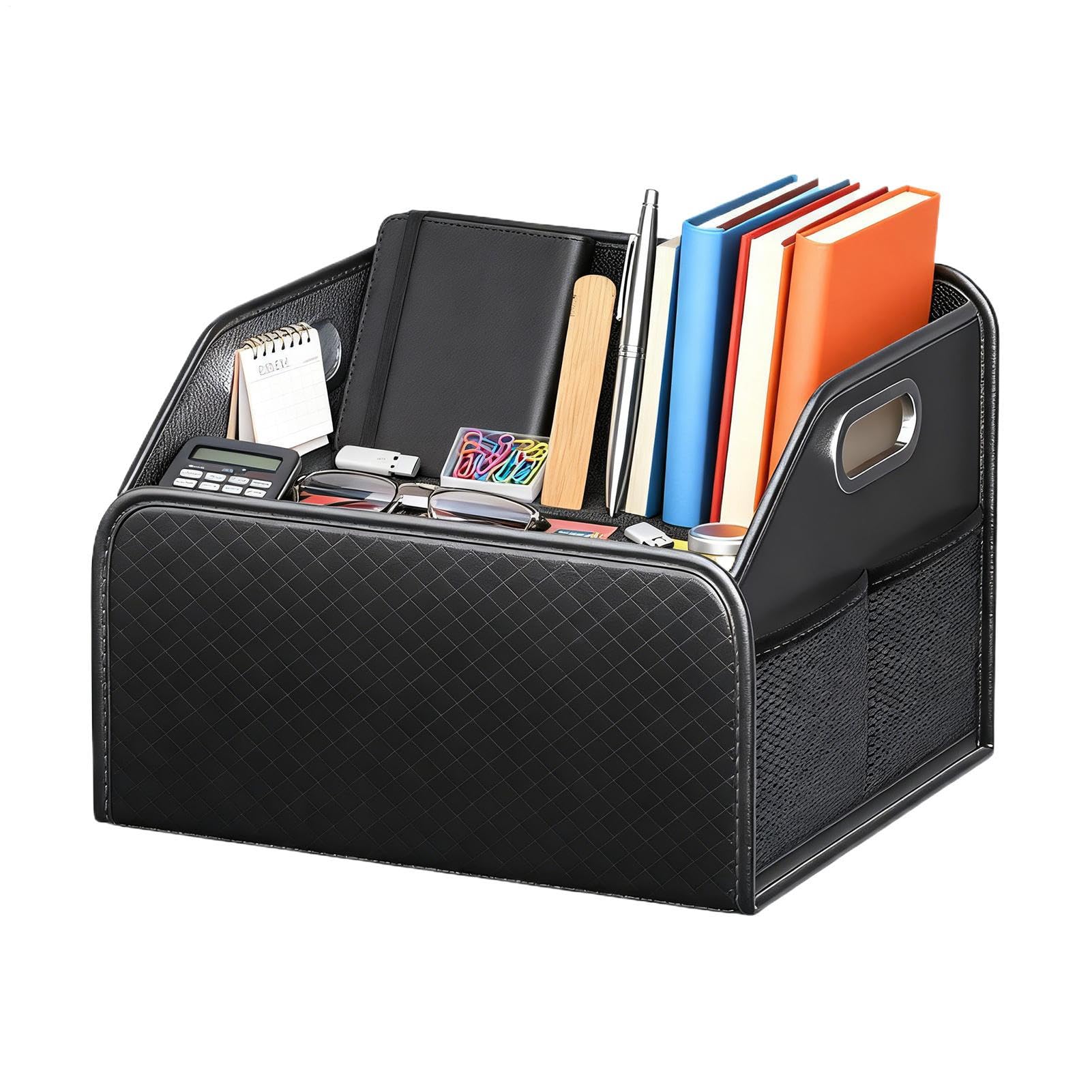 Generisch Organizer per bagagliaio per auto, pieghevole, con più scomparti, organizer per auto, in pelle, per camion, SUV, berlina, per abitacolo, attrezzi, alimenti, viaggi