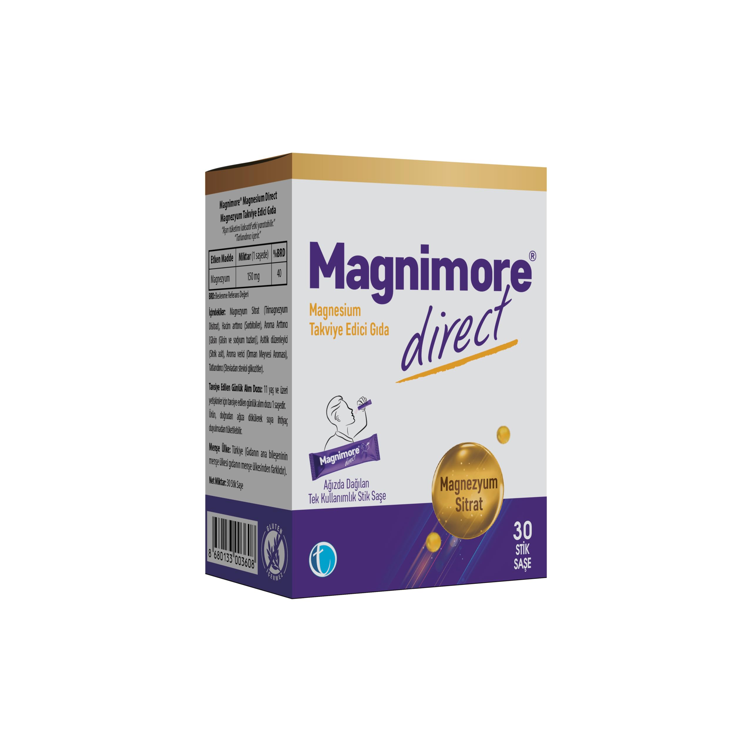 Tabvitamins Magnimore Magnezyum Direct 30 Stik Şase