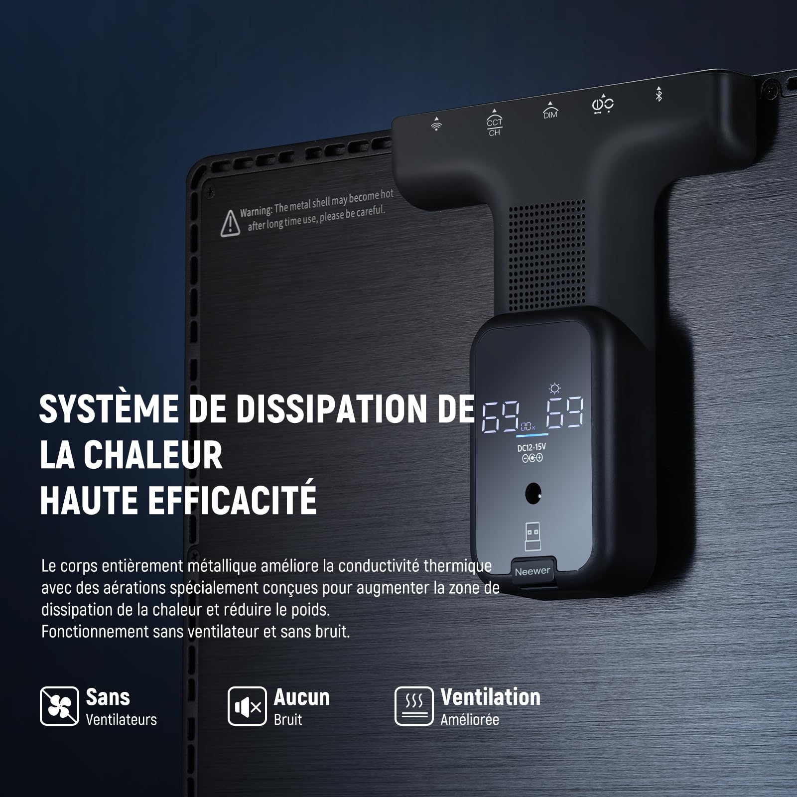 NEEWER GL1 Pro 15,5" Key Light Streaming Éclairage Panneau avec APP Contrôle 2,4G pour PC/Mac iOS/Android Lumière LED 2800Lumens Fixation de Bureau Compatible avec Elgato Stream Deck Gaming Photo,Zoom