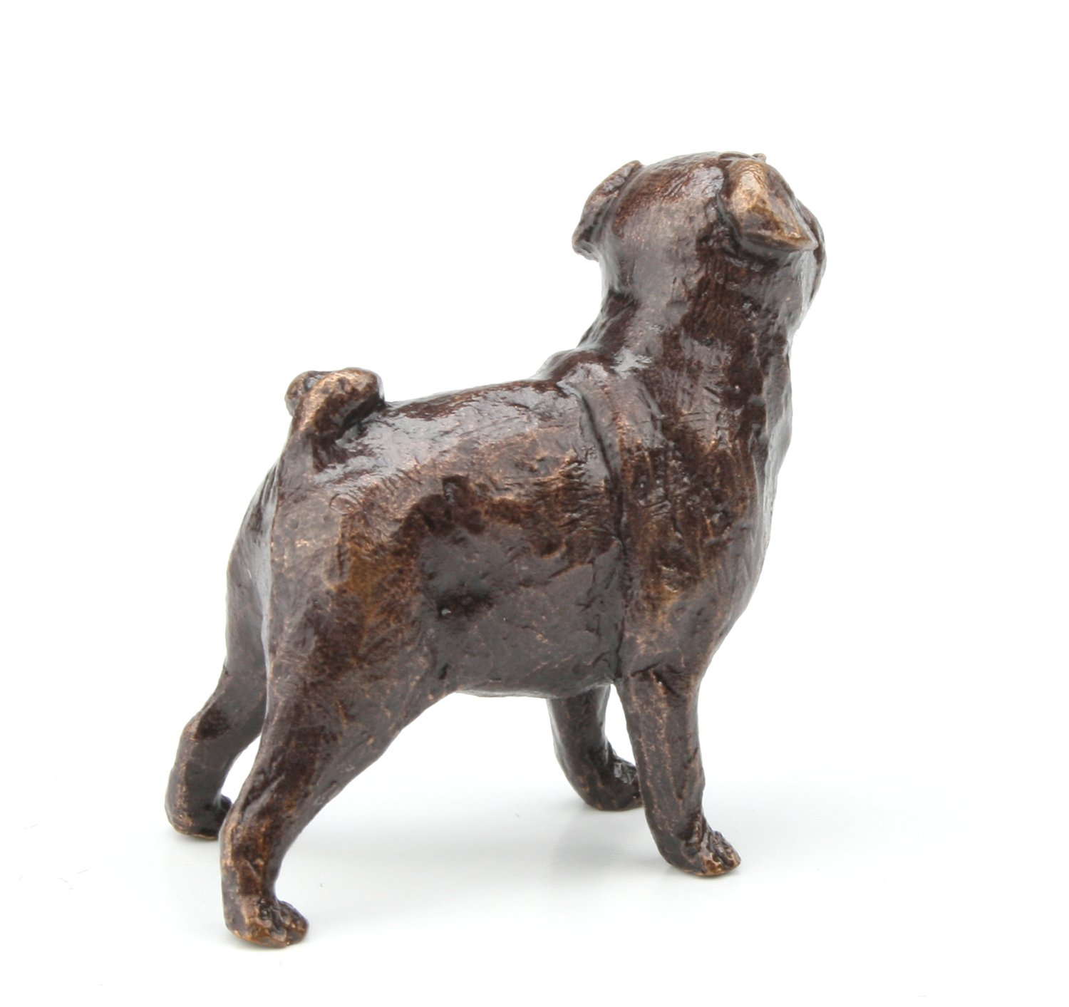 Butler & Peach Detailed Small Solid Bronze Pug - Image 4