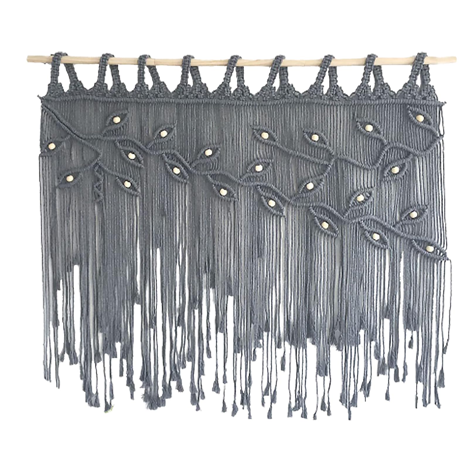 Tenda Bistrò Con Foglie Intrecciate 80x110 Cm – Stile Bohémien Per Cucina E Porte