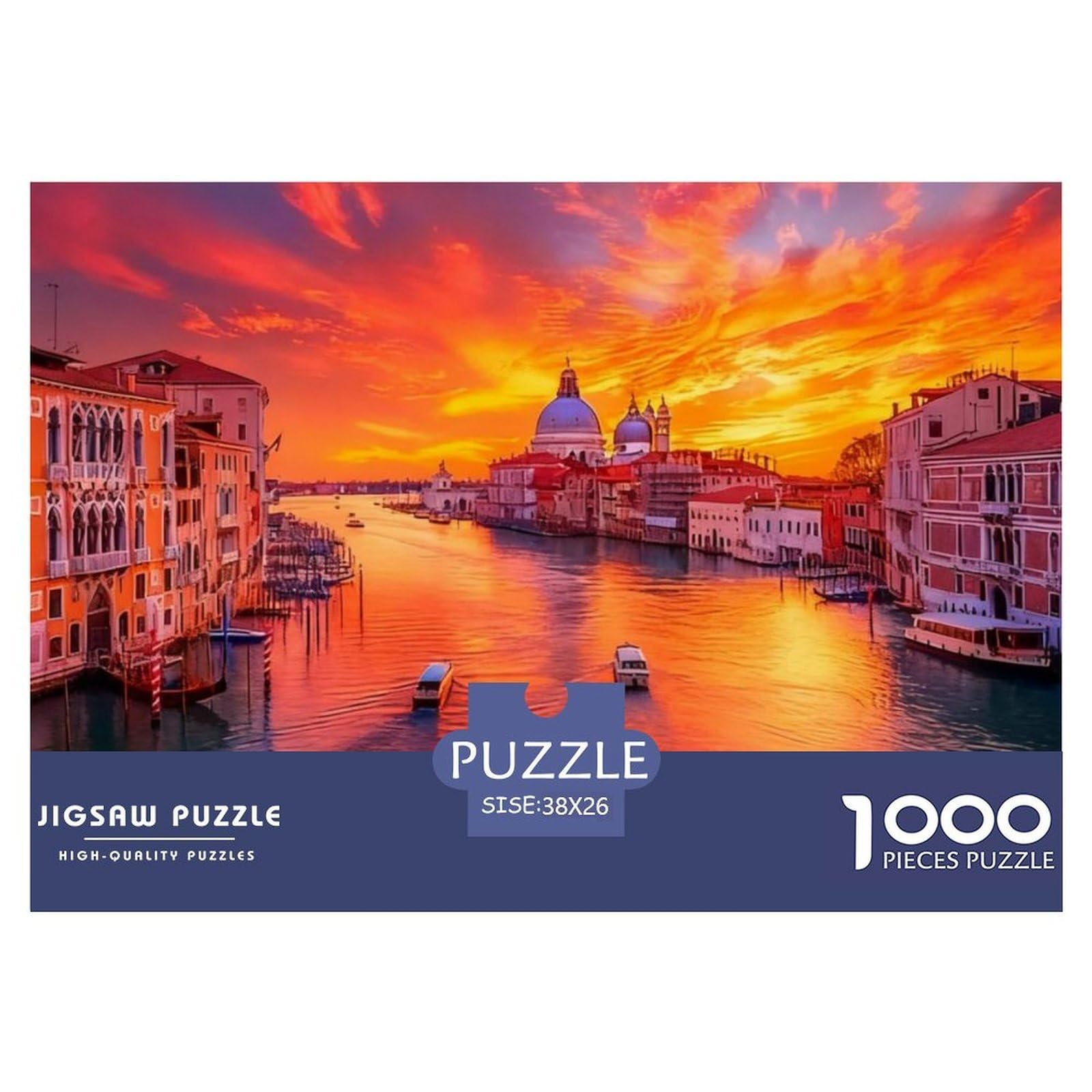 Jigsaw Puzzle 1000 Pieces Venice Canals Jigsaw 38x26cm/1000pcs Gift For Kids Stress Reliever Educational Games DIY Cardboard