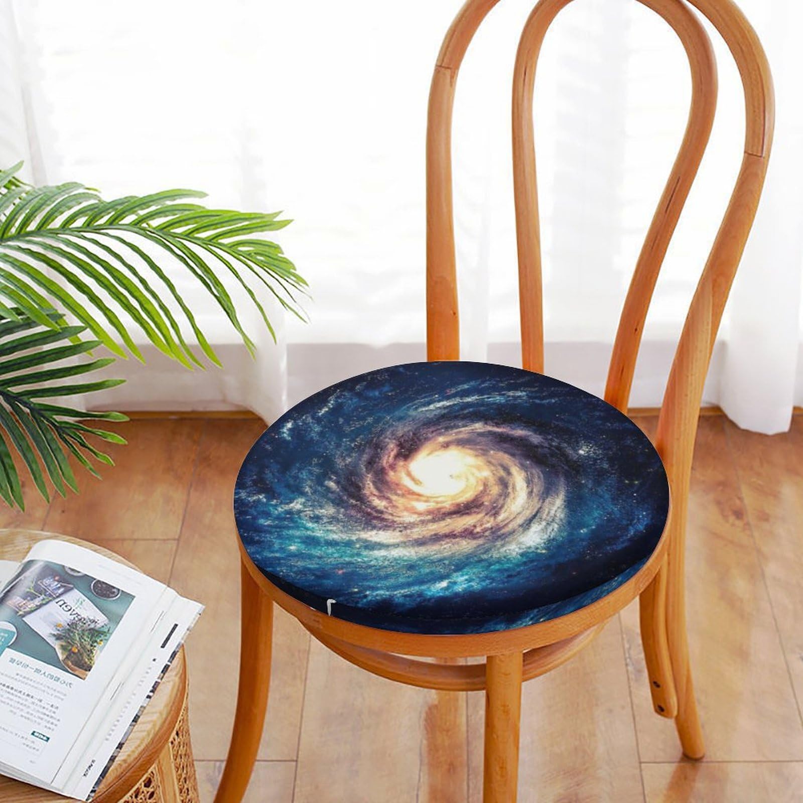 Amazon.co.jp: 座布団 椅子用 渦巻銀河の壁紙 クッション 低反発 丸型