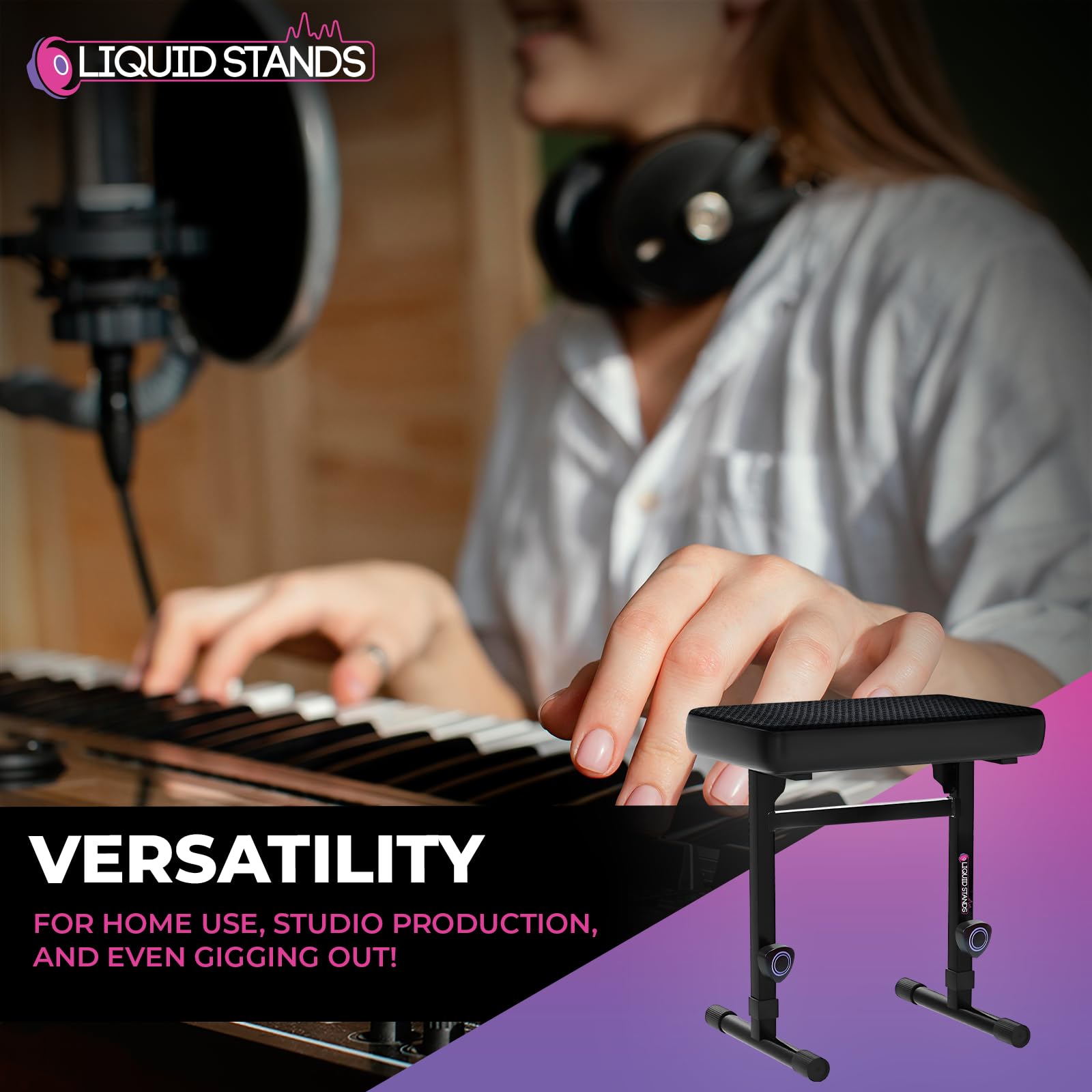 Liquid Stands Piano Bench Adjustable Stool Music Keyboard Bench