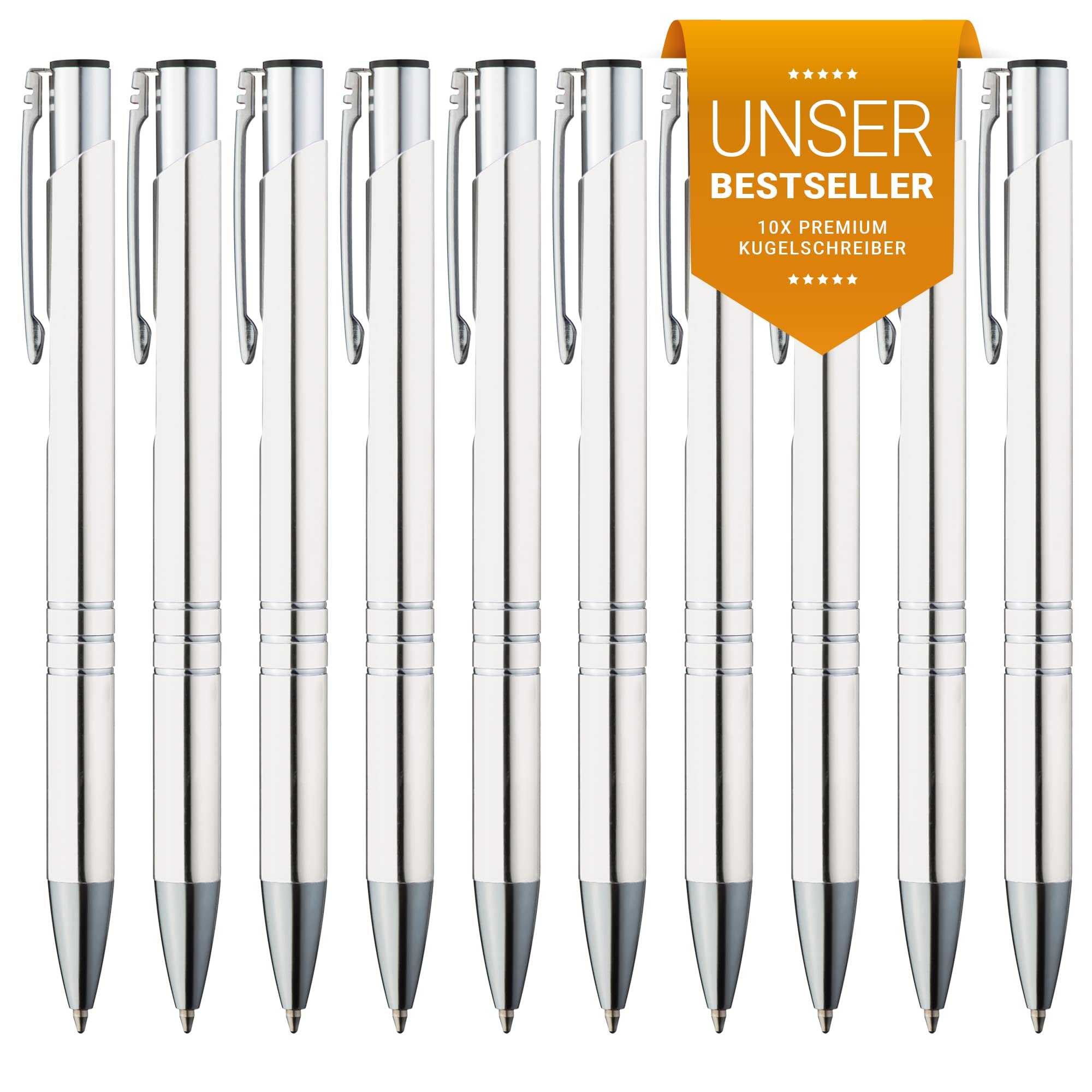 GIMEI® Metal Ballpoint Pen Set of 10, White, 1 count (Pack of 10)
