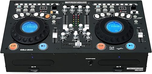 Pronomic CDJ-500 Full-Station Doppel CD-Player  Standalone-Format  Phone Line-EingA nge  CD  MP3 CD  USB  Crossfader 