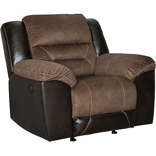 Signature Design by Ashley Earhart Faux Leather Manual Rocker Recliner, Brown