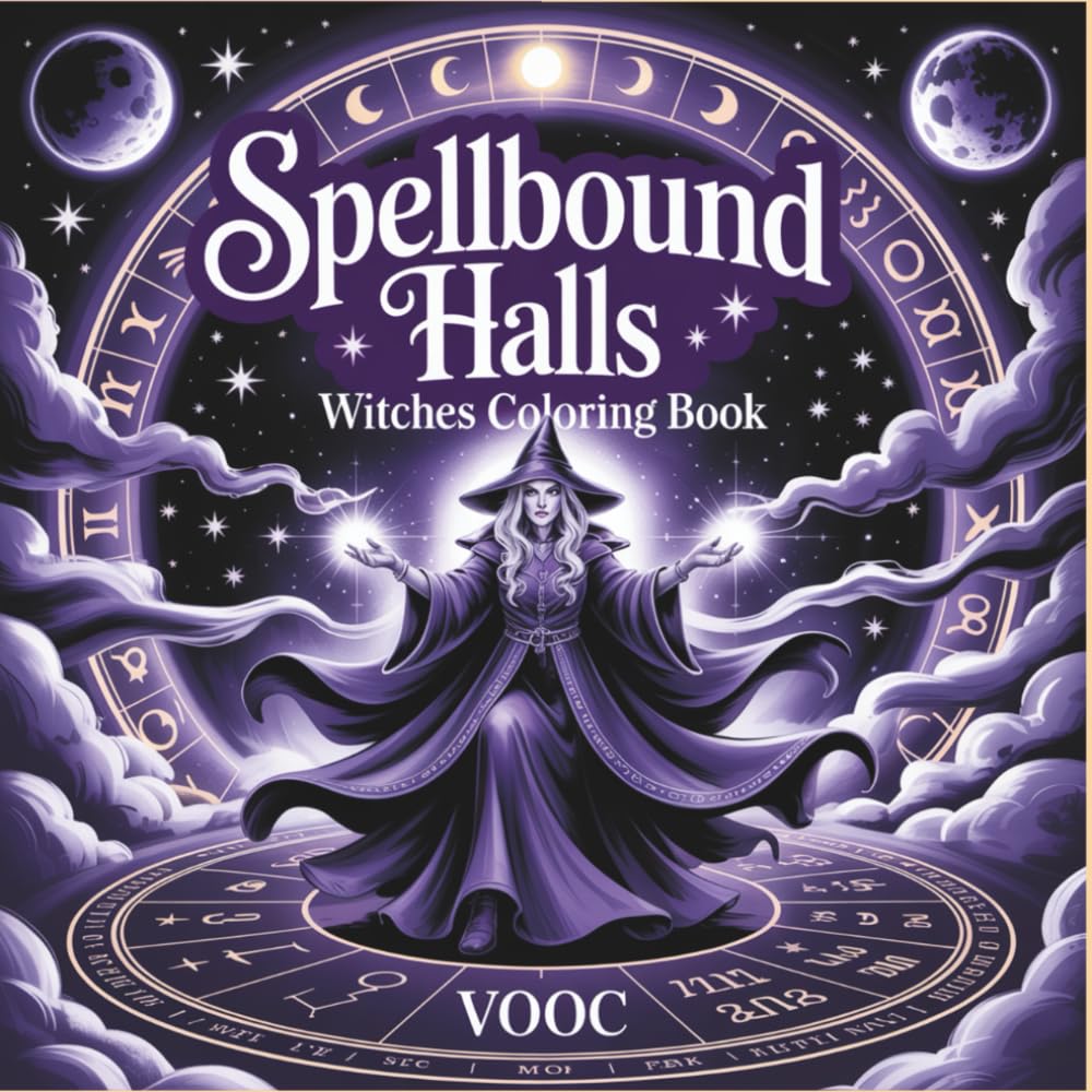 Spellbound Halls: Witches Coloring Book Featuring Gothic Scenes, Mystical Architecture, and Intricate Illustrations - Detailed Designs for Stress ... (Enchanted Realms - Fantasy Coloring)