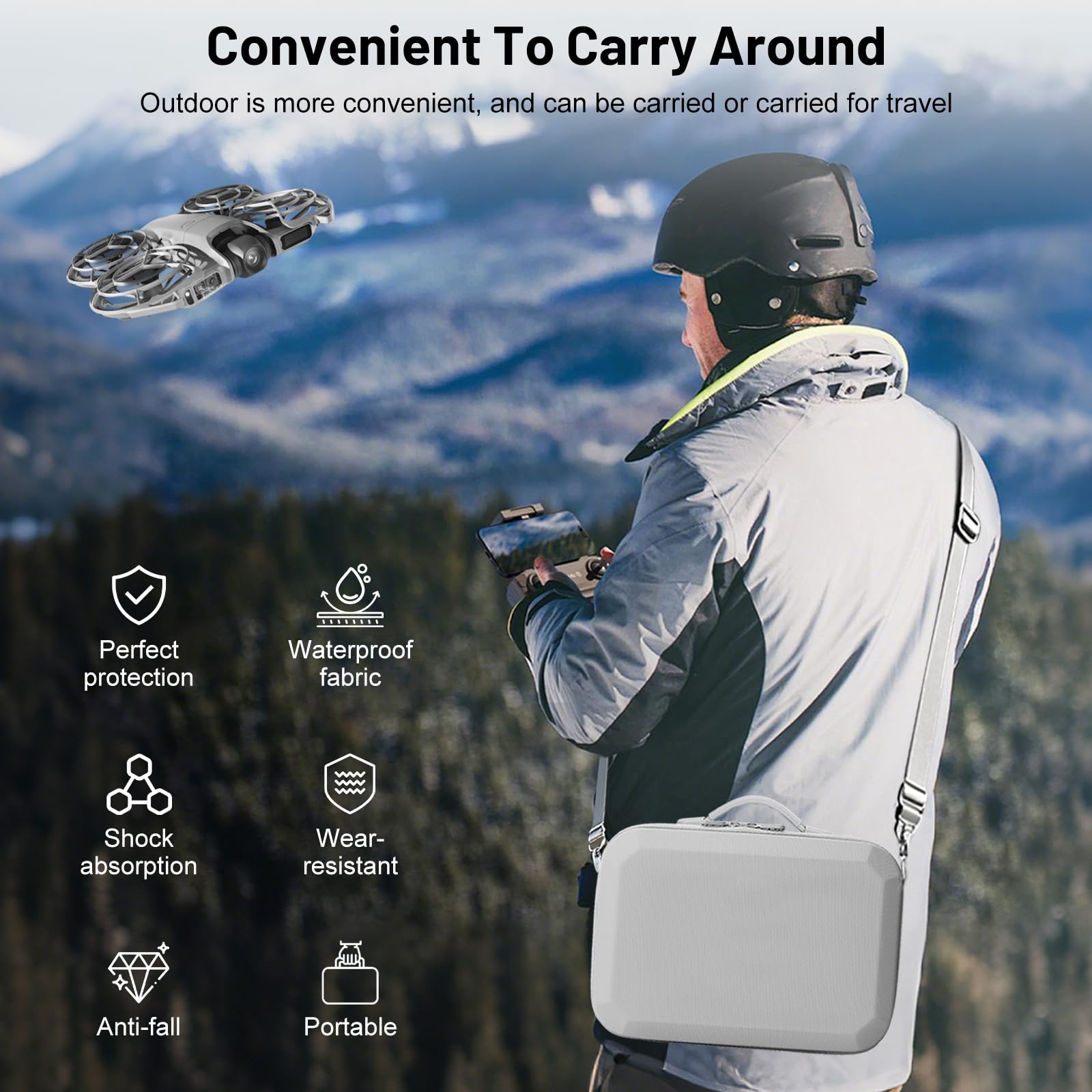 Bolsa para dji Neo 2 Case, Funda para dji Neo 2 Fly More Combo Accesorios Estuche, Bolsa de Transporte para Controlador RC-N3/Batería Neo2, para Dron
